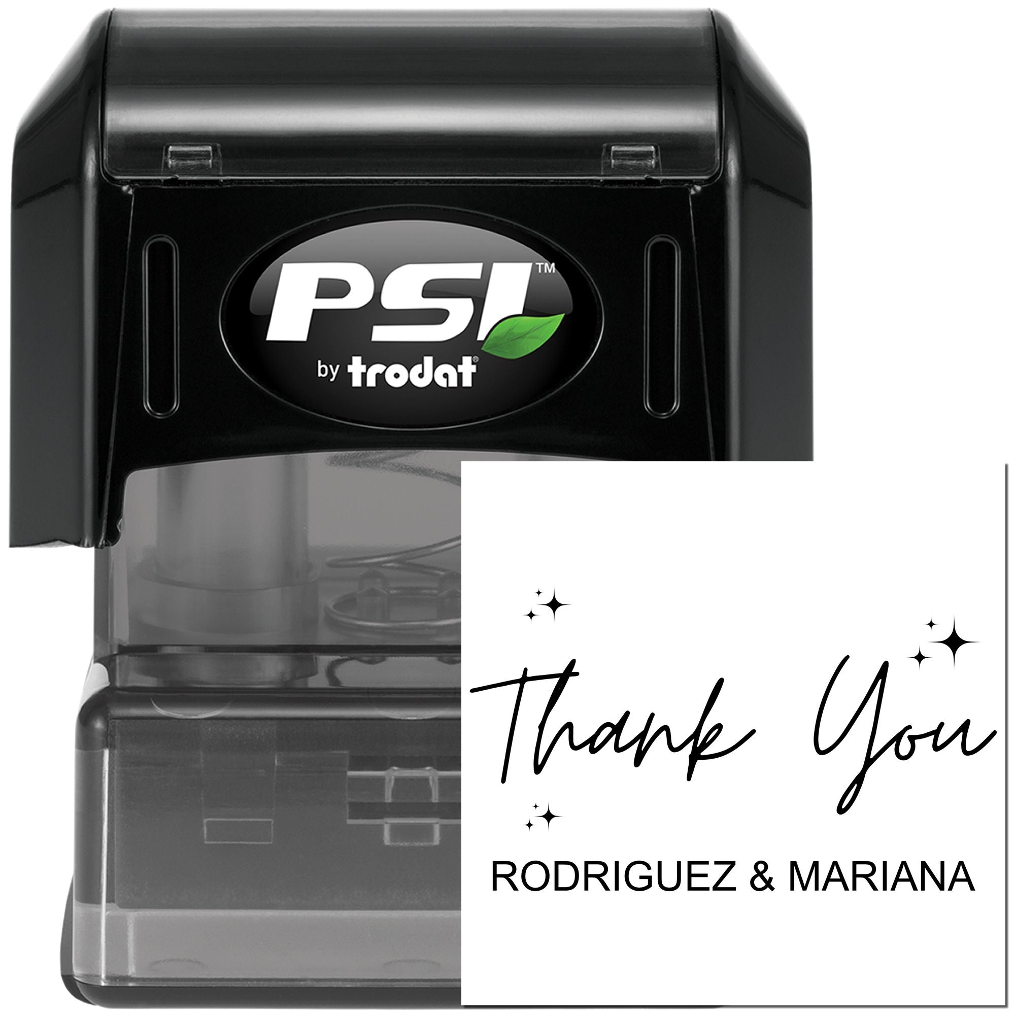 Pre-Inked Starry Thanks Customized Thank You Stamp - Engineer Seal Stamps