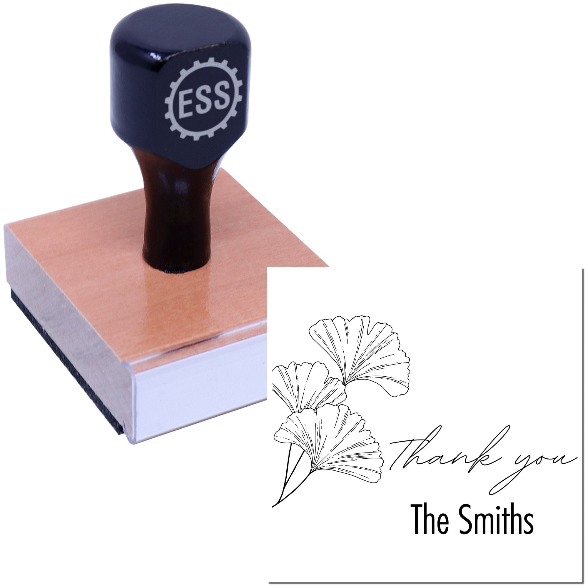 Square Botanical Thanks Wedding Personalized Thanks Stamper