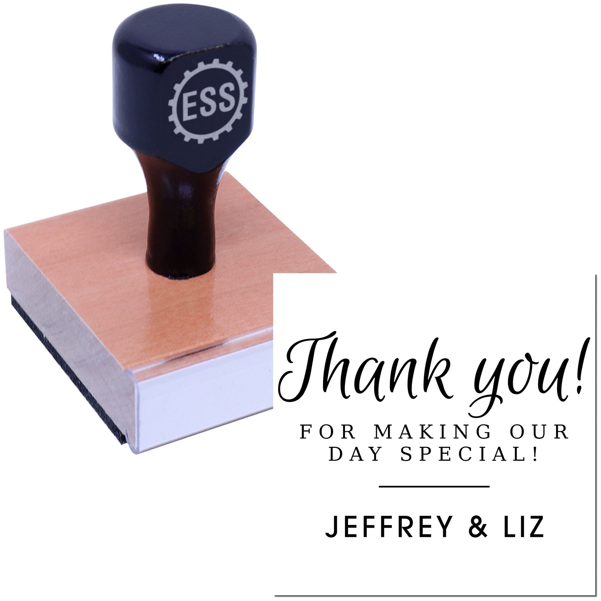 Square Special Day Thanks Wedding Personalized Thanks Wood Stamp