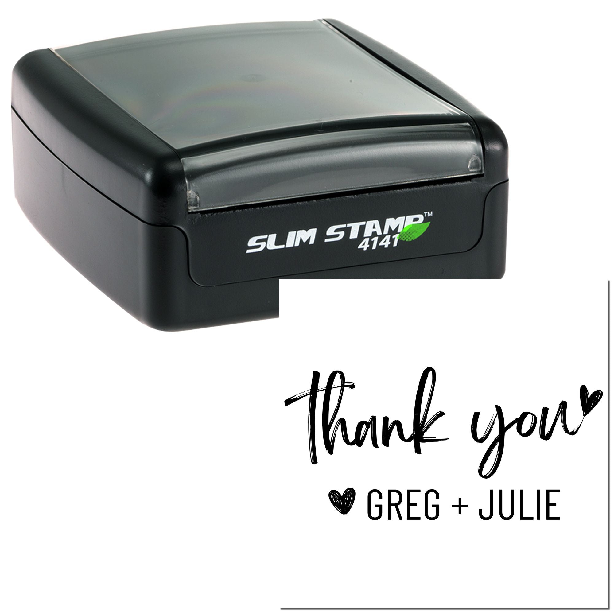 Portable Pre-Inked Brushstroke Thanks Custom Thank You Stamper - Engineer Seal Stamps