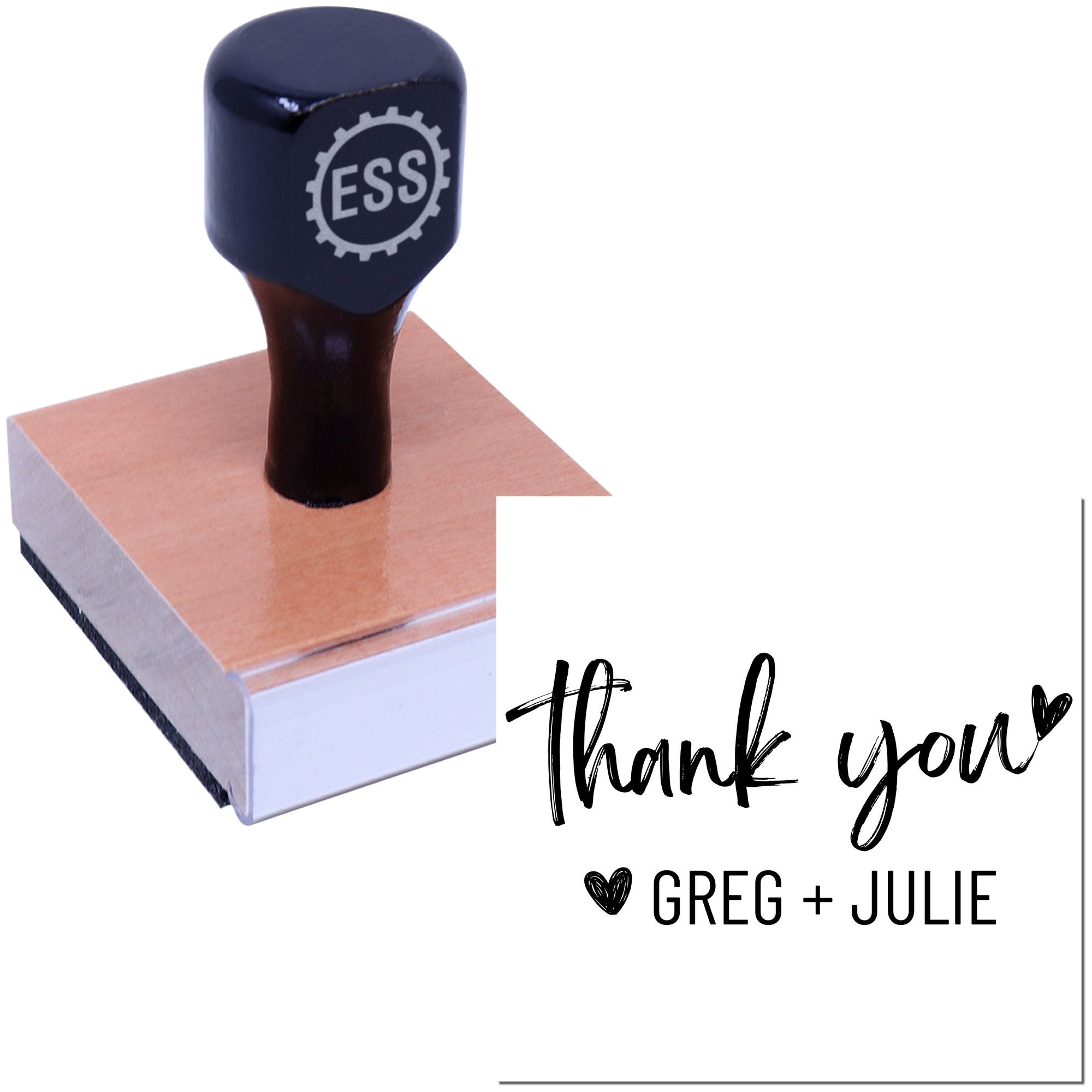 Square Brushstroke Thanks Wedding Custom Thank You Stamper