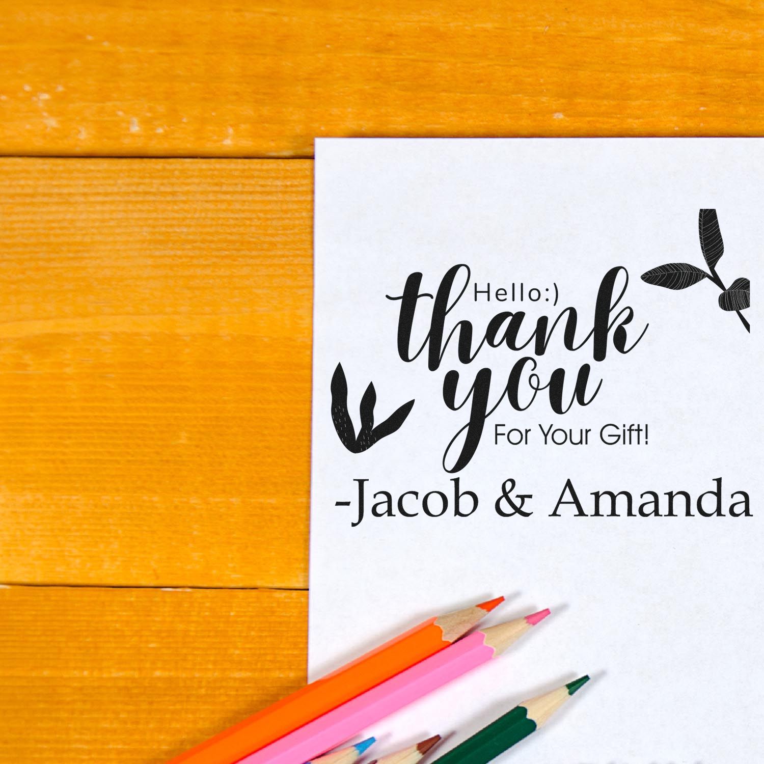 Square Celebration Canvas Wedding Custom Thanks Stamp