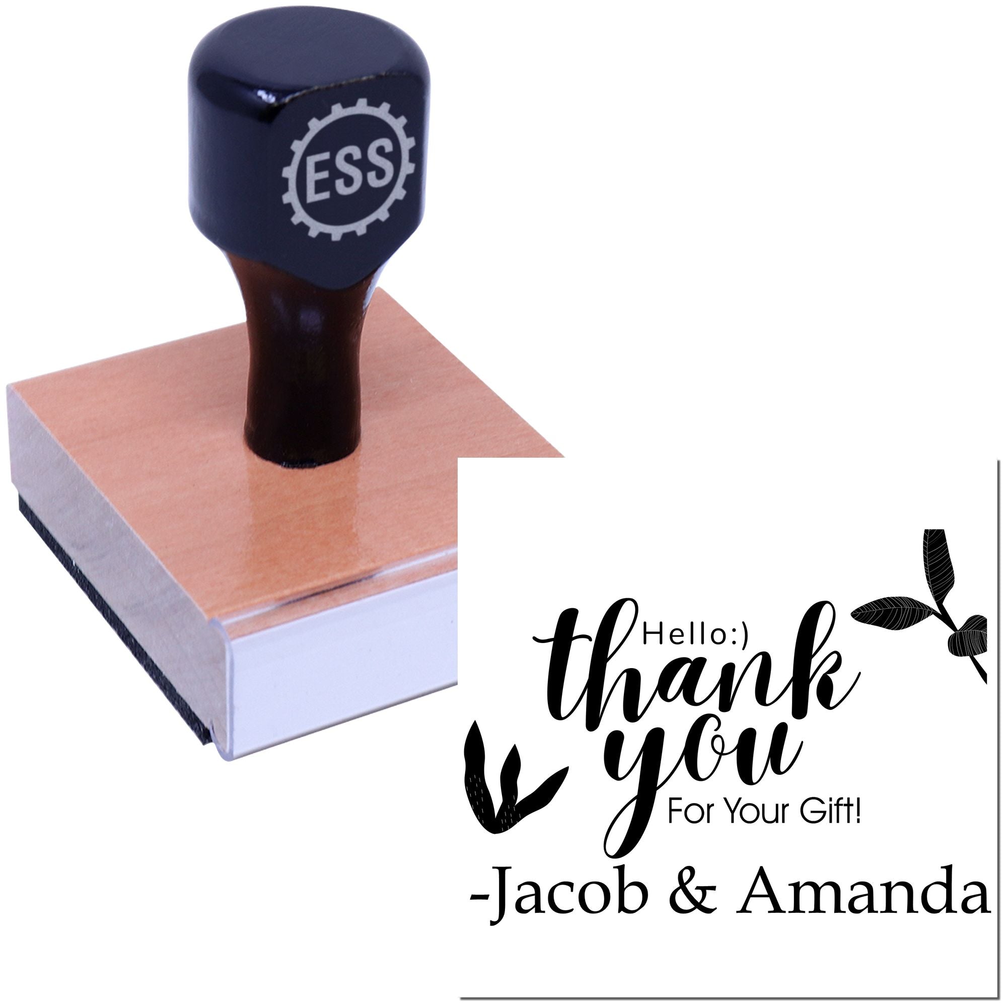 Square Celebration Canvas Wedding Custom Thanks Stamp