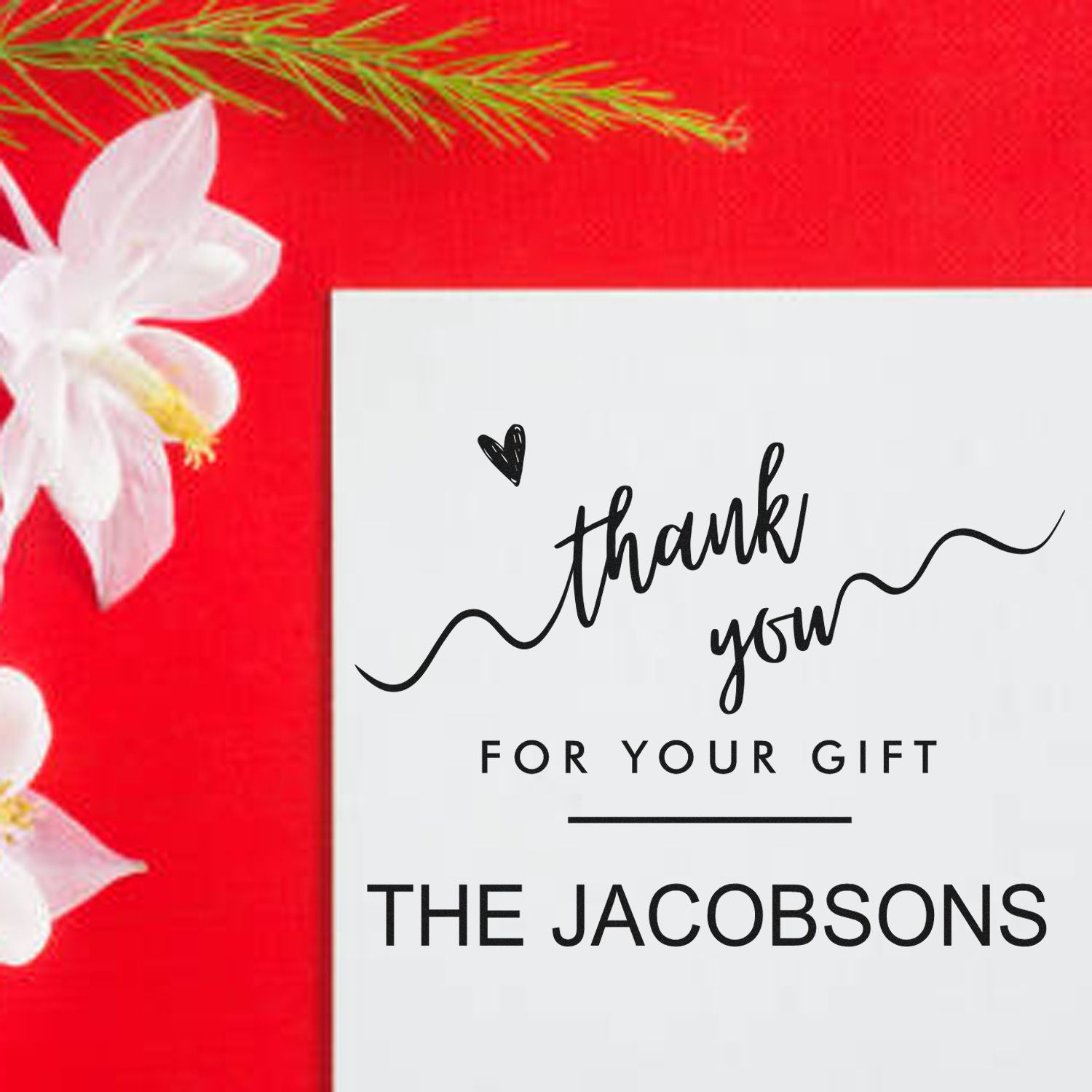 Square Grateful Vibes Wedding Custom Thanks Stamper