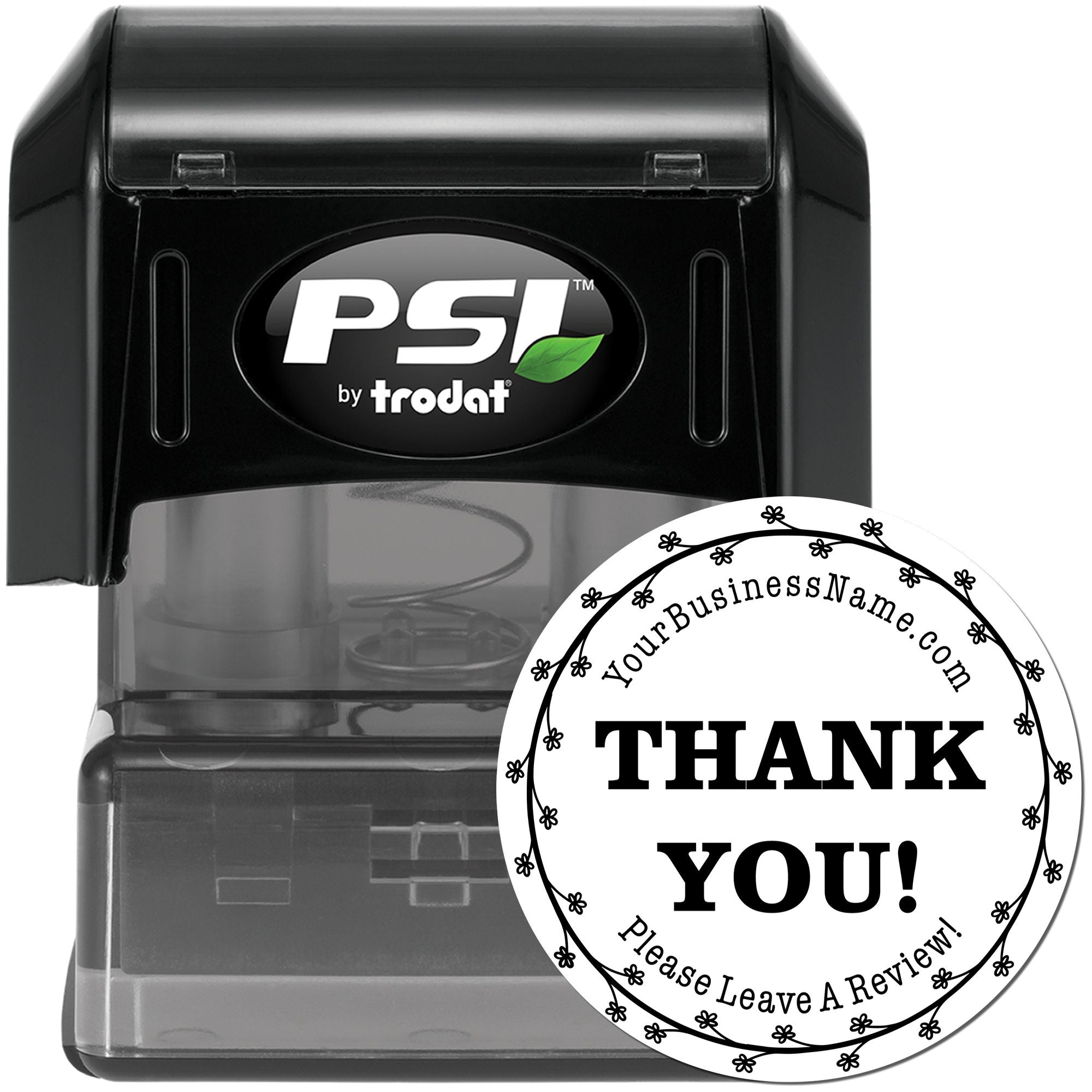 Pre-Inked Blossom Ring Customized Thank You Rubber Stamp - Engineer Seal Stamps