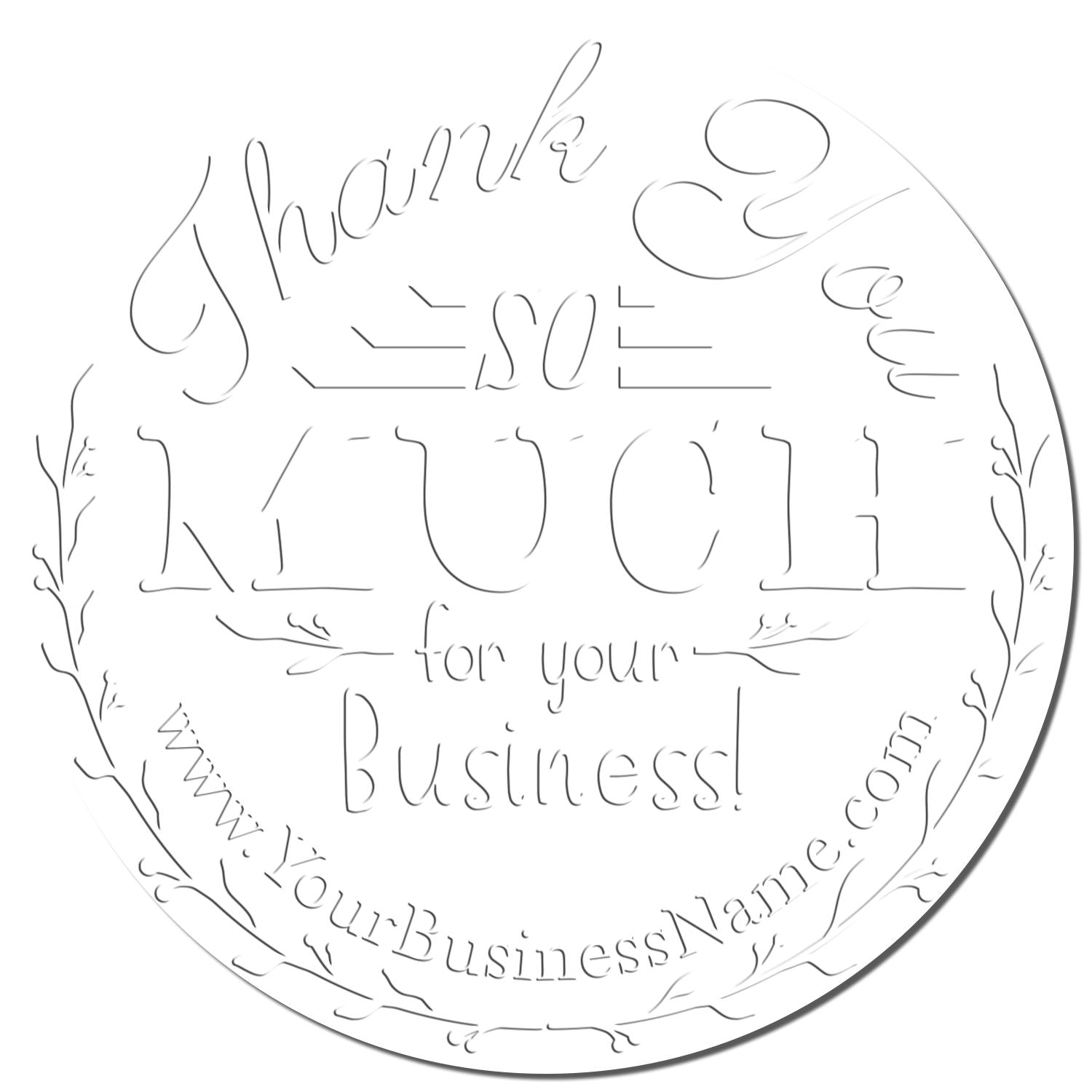 Soft Bold Flourish Custom Thanks Embossed Seal - Engineer Seal Stamps
