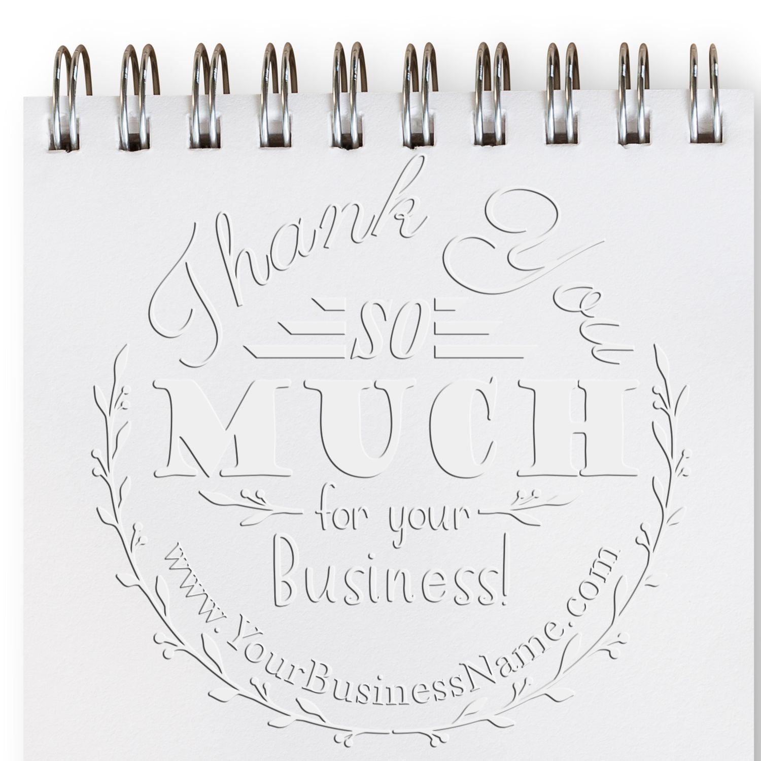 Soft Bold Flourish Custom Thanks Embossed Seal