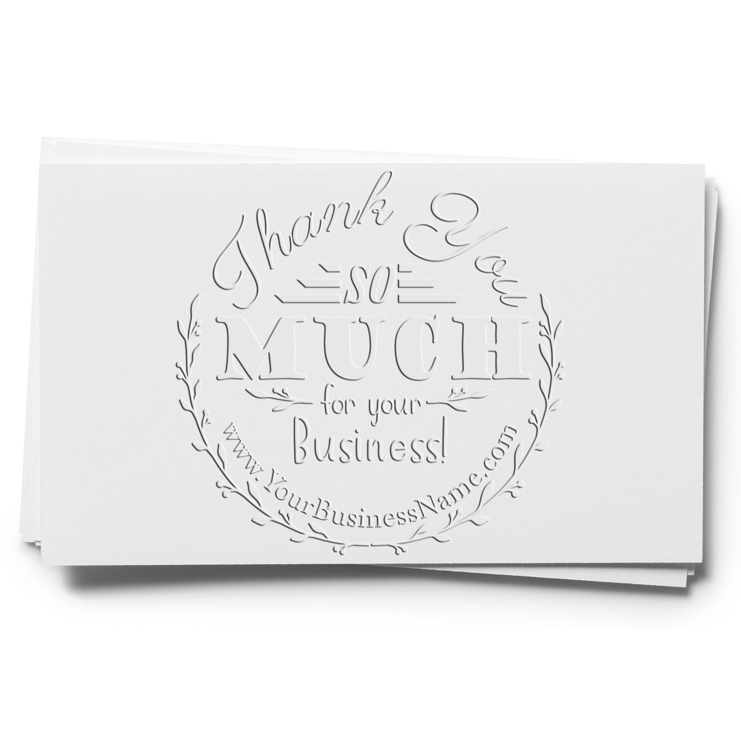Soft Bold Flourish Custom Thanks Embossed Seal - Engineer Seal Stamps