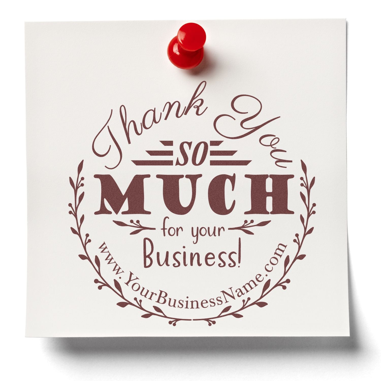 Pre-Inked Bold Flourish Customized Thank You Rubber Stamp - Engineer Seal Stamps