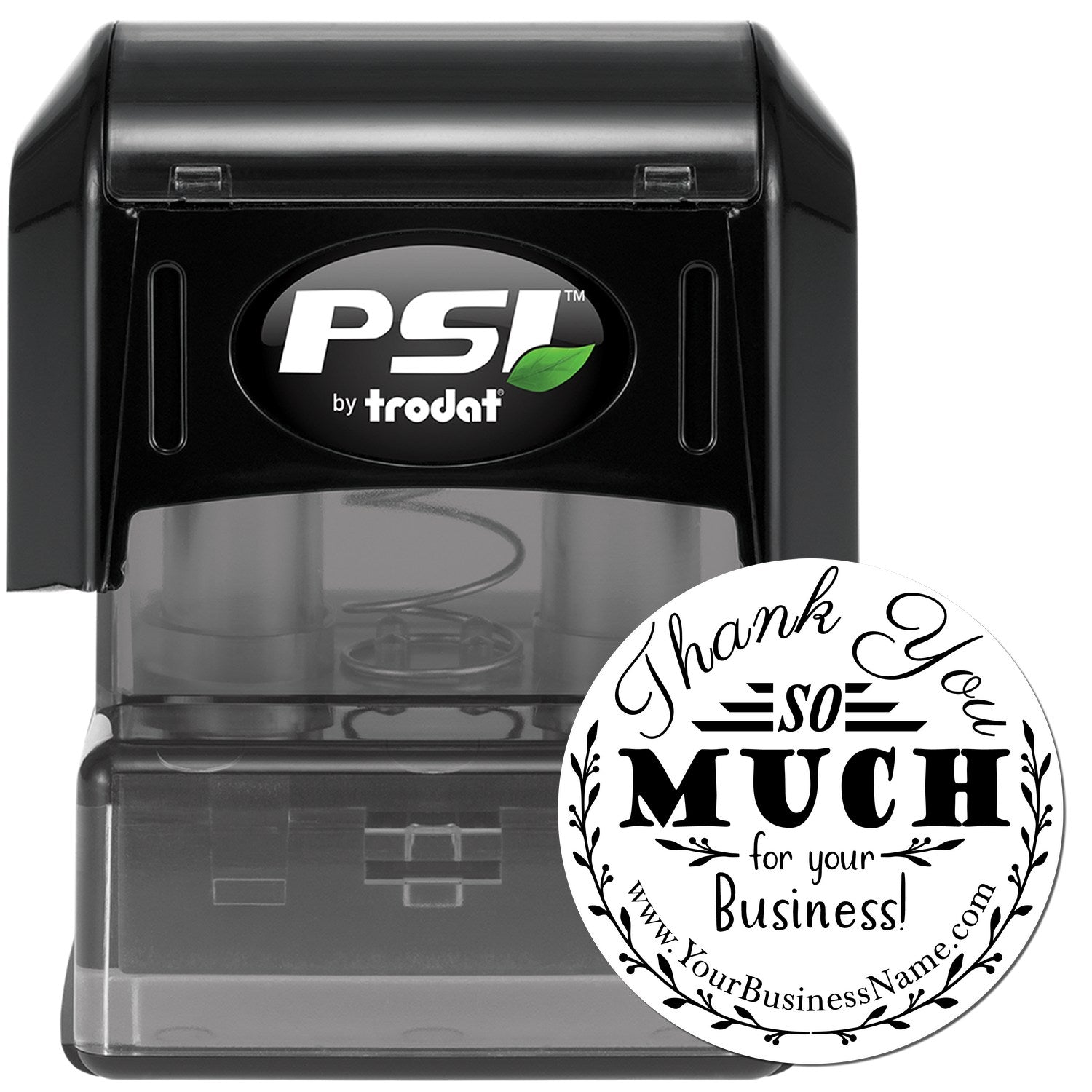 Pre-Inked Bold Flourish Customized Thank You Rubber Stamp - Engineer Seal Stamps