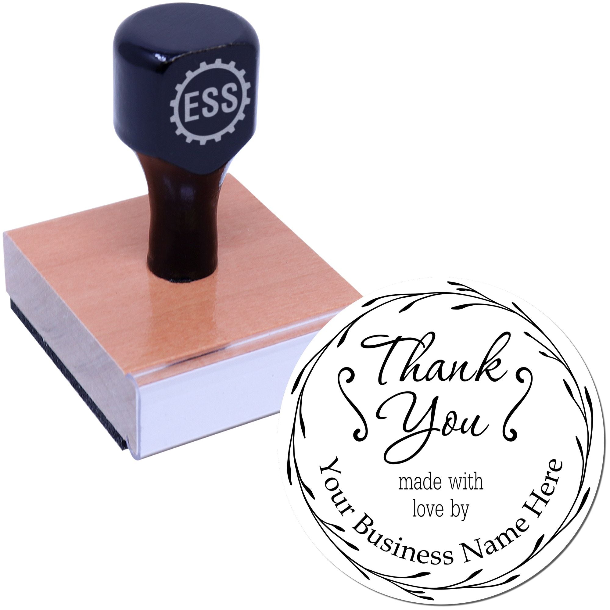 Round Personalized Touch Customized Thank You Stamper