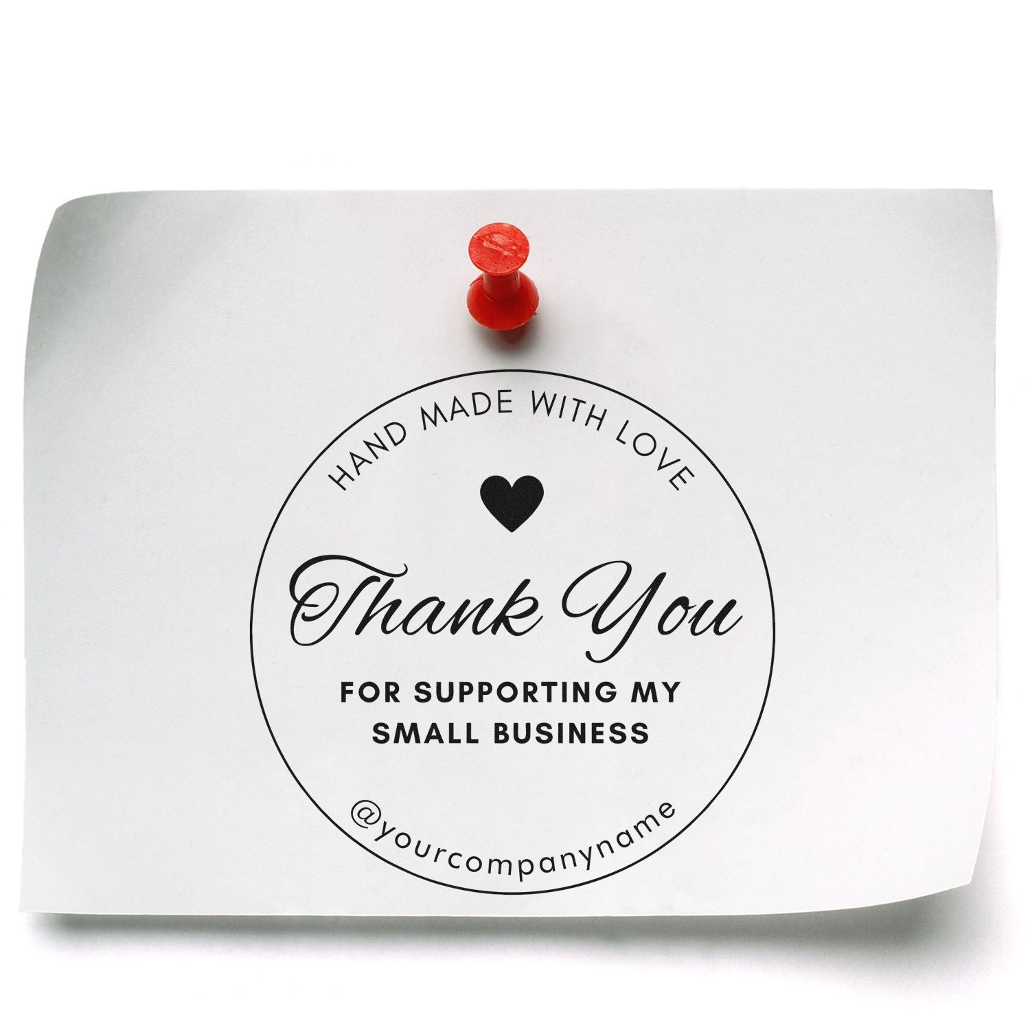 Round Circular Heartfelt Gratitude Customized Thank You Wood Stamp