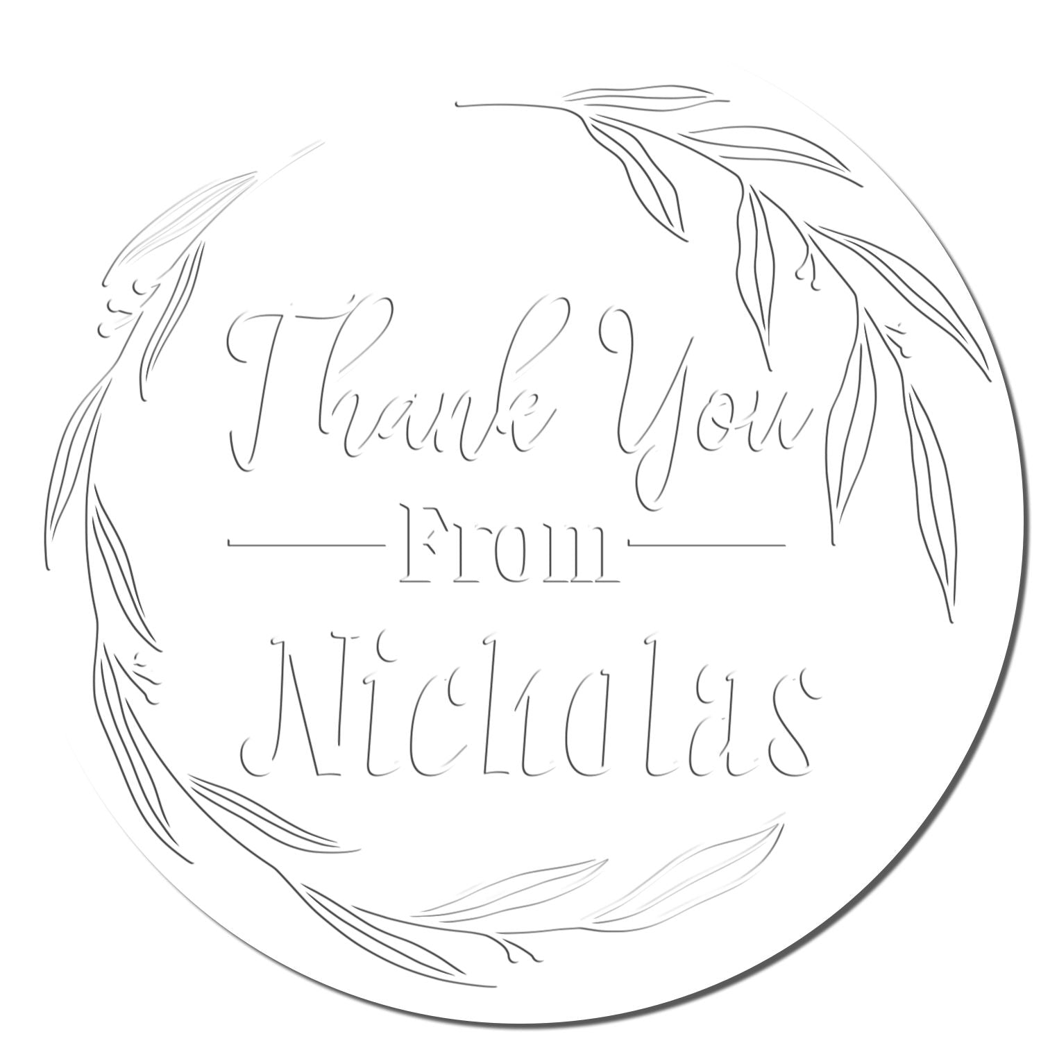 Desk Hand Drawn Elegant Gratitude Personalizable Thank You Embosser - Engineer Seal Stamps