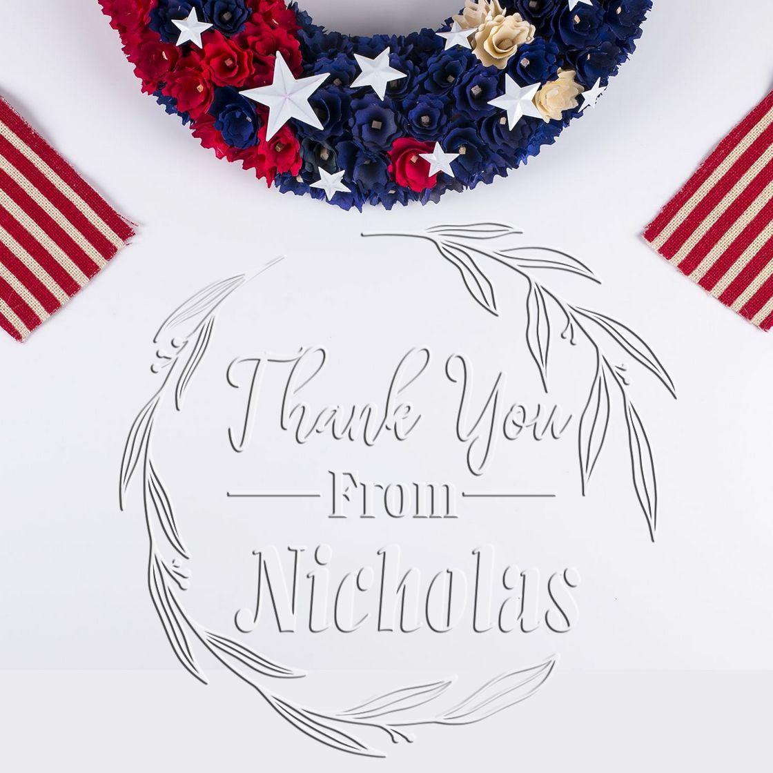 Soft Hand Drawn Elegant Gratitude Custom Thank You Seal Embosser