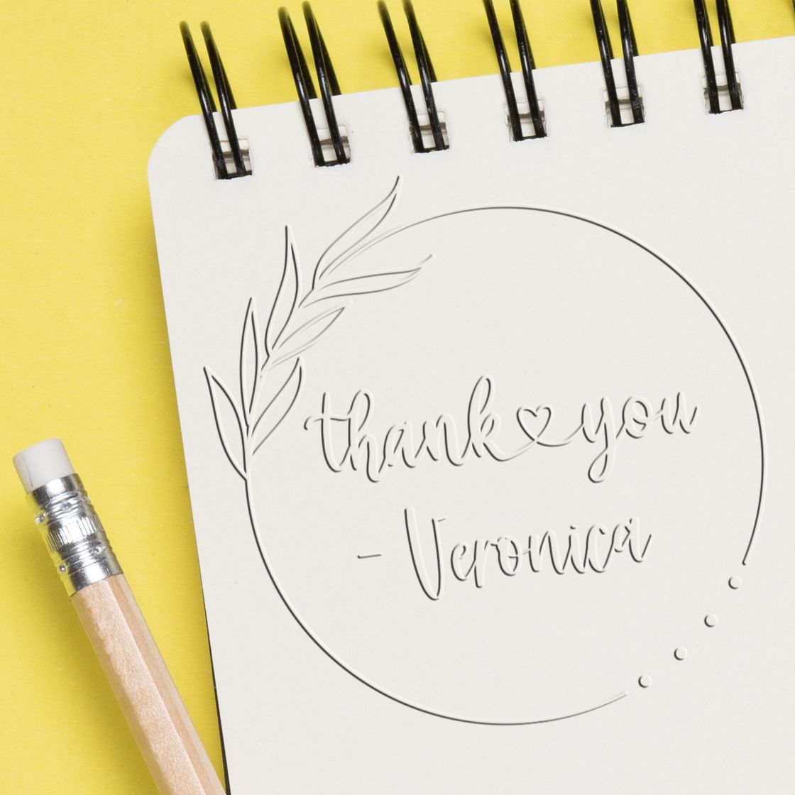 Soft Elegant Thank You Circle Custom Thank You Embossed Seal