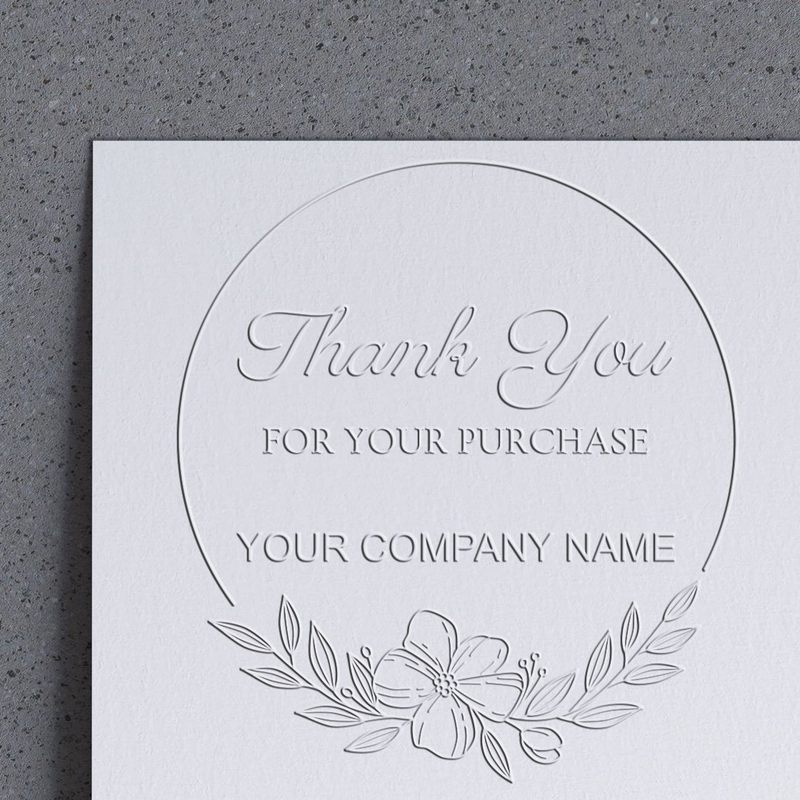 Soft Elegant Gratitude Blossom Custom Thank You Embosser