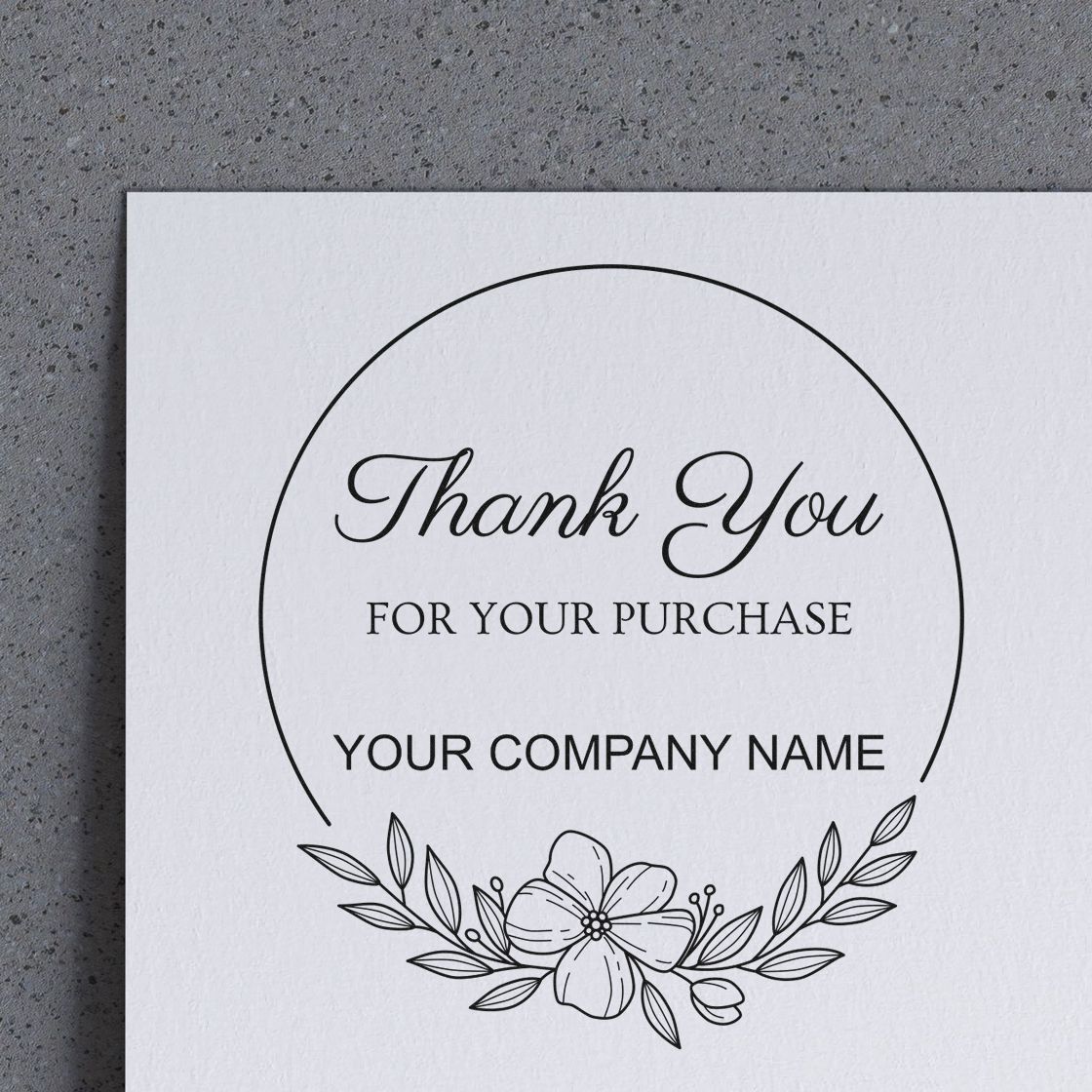 Round Elegant Gratitude Blossom Customized Thanks Wood Stamp - Engineer Seal Stamps