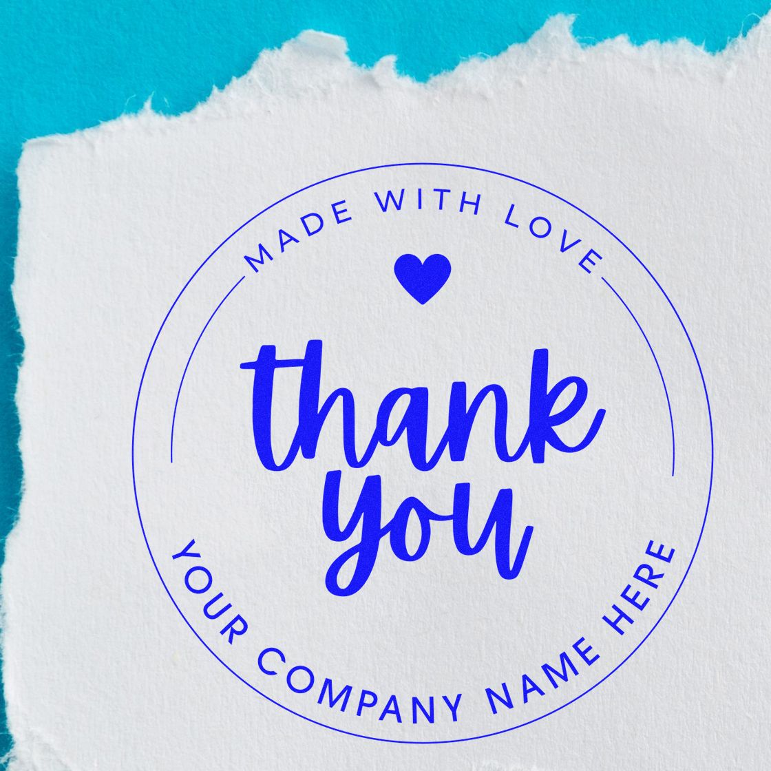 Bold Heartfelt Gratitude Round Self-Inking Personalized Thank You Rubber Stamp - Engineer Seal Stamps