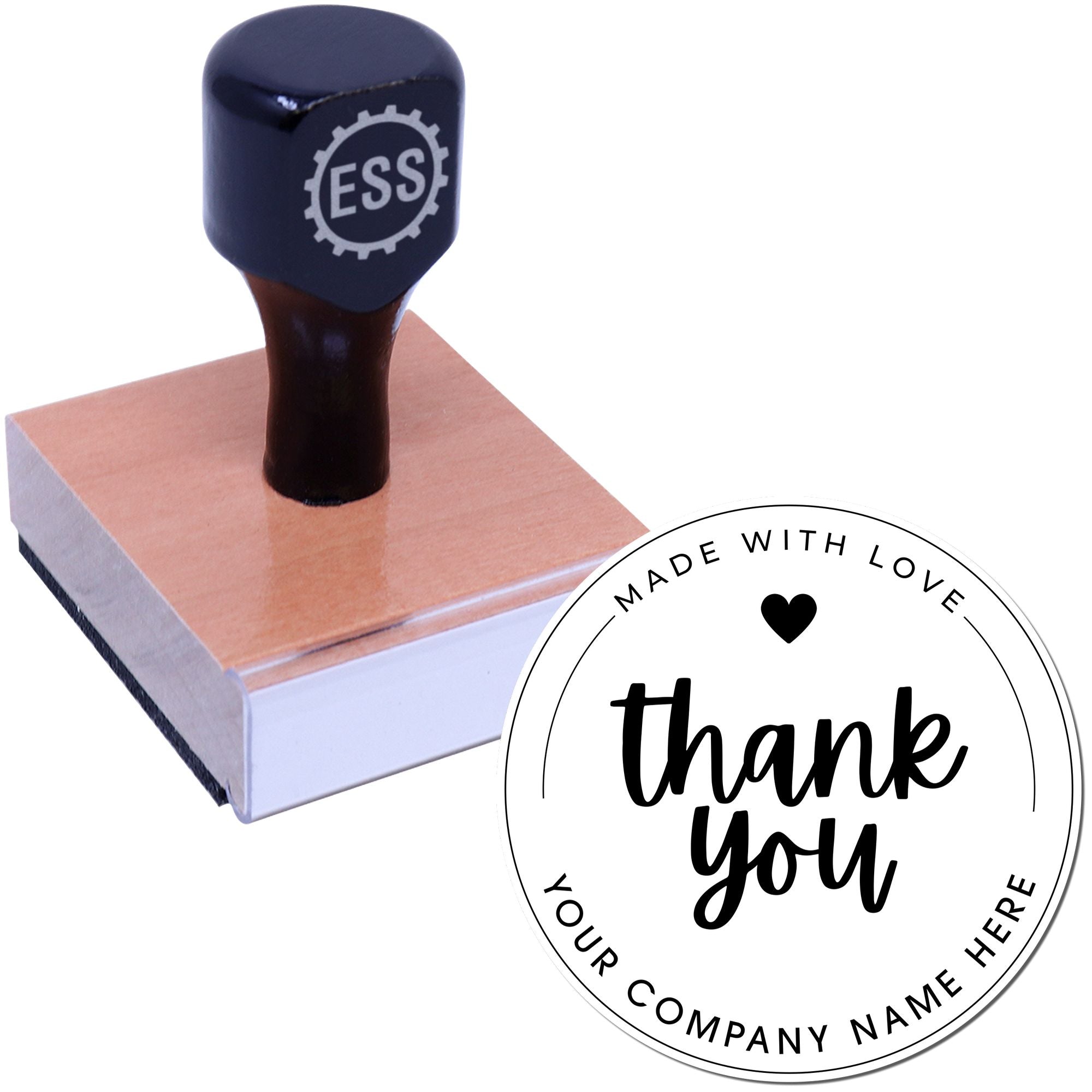 Round Bold Heartfelt Gratitude Personalized Thank You Stamp