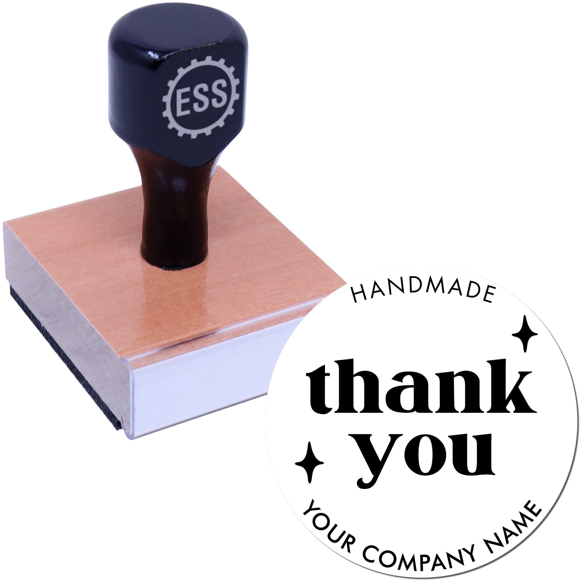 Round Handmade Gratitude Seal Personalized Thank You Stamper