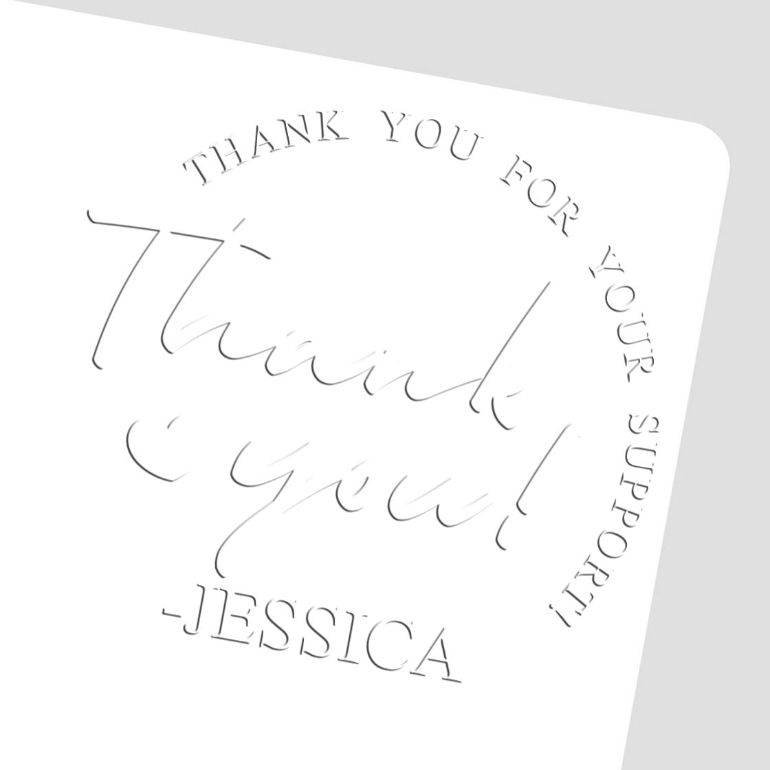 Soft Heartfelt Thanks from Jessica Personalized Thanks Seal Embosser