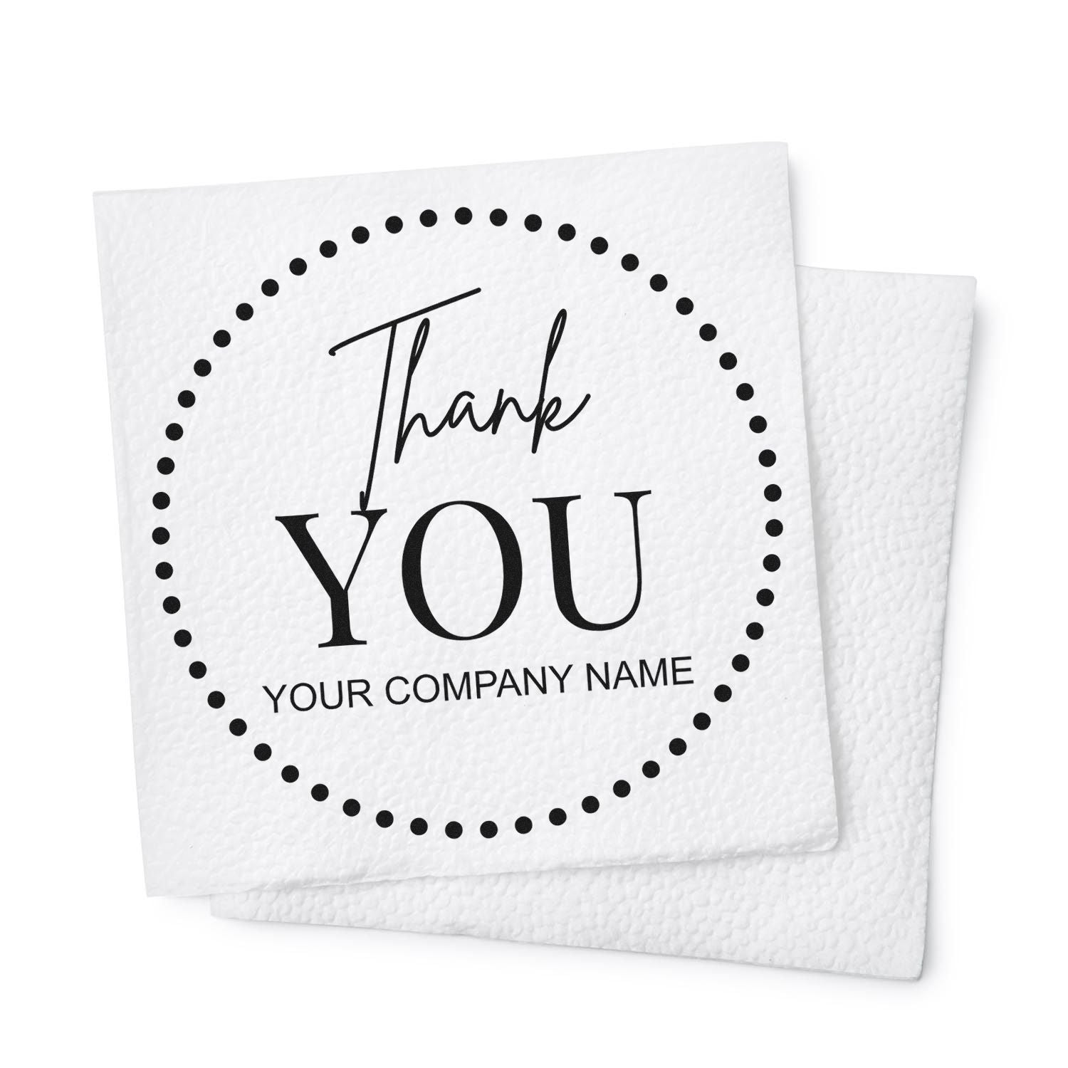 Round Grateful Elegance Personalized Thanks Stamper