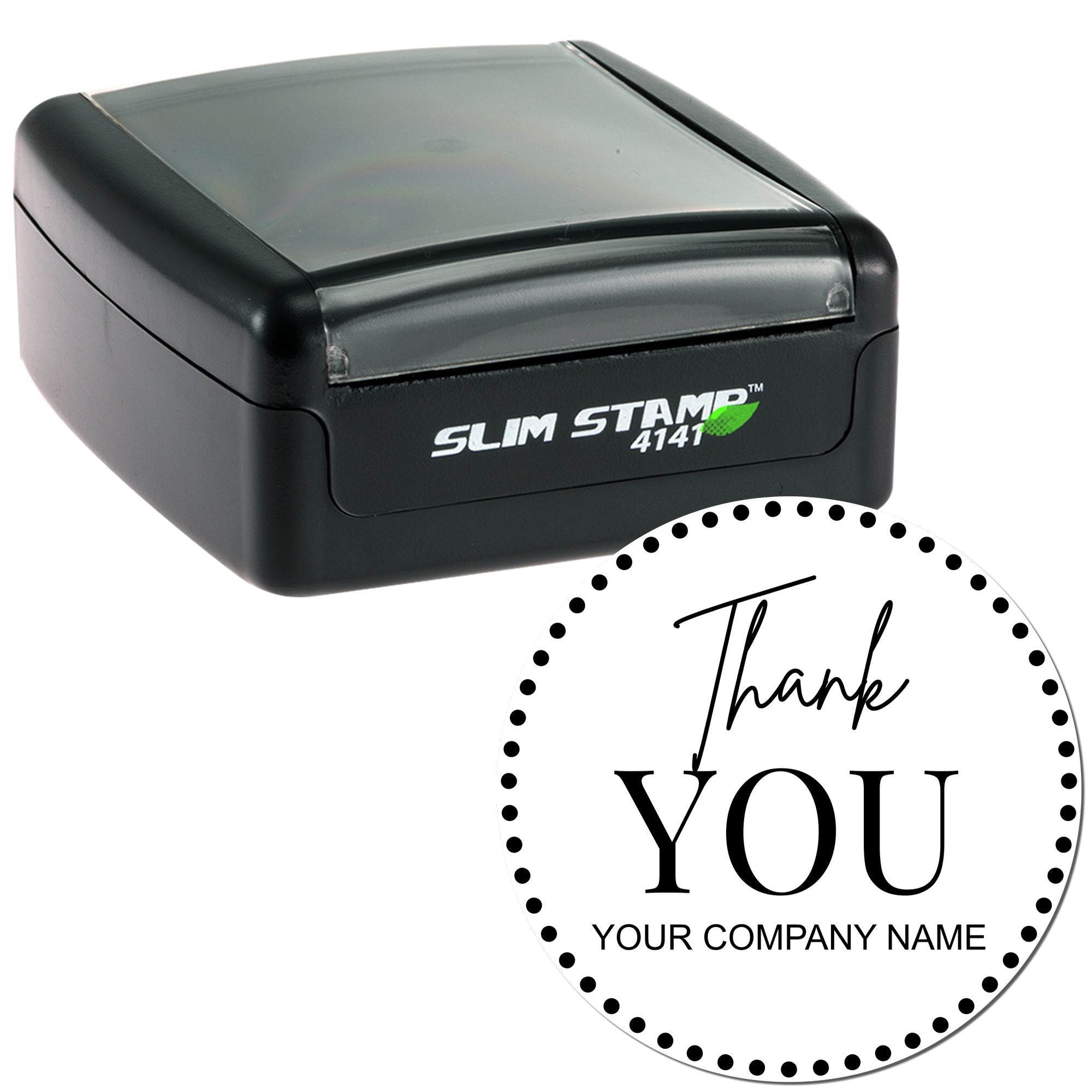 Portable Pre-Inked Grateful Elegance Personalized Thanks Stamper - Engineer Seal Stamps