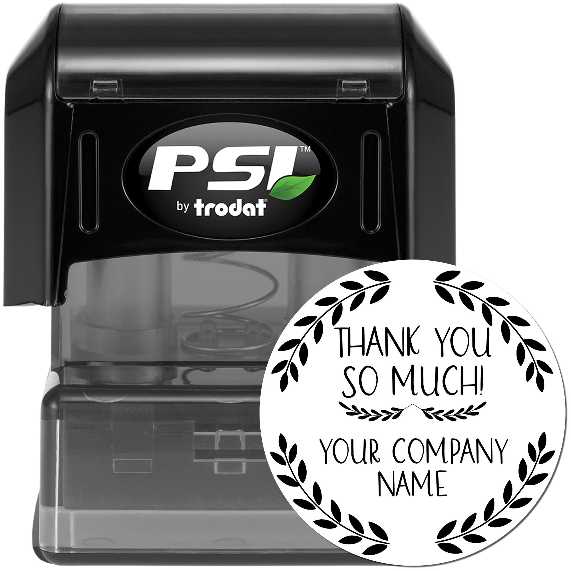 Pre-Inked Playful Grateful Elegance Custom Thanks Rubber Stamp - Engineer Seal Stamps