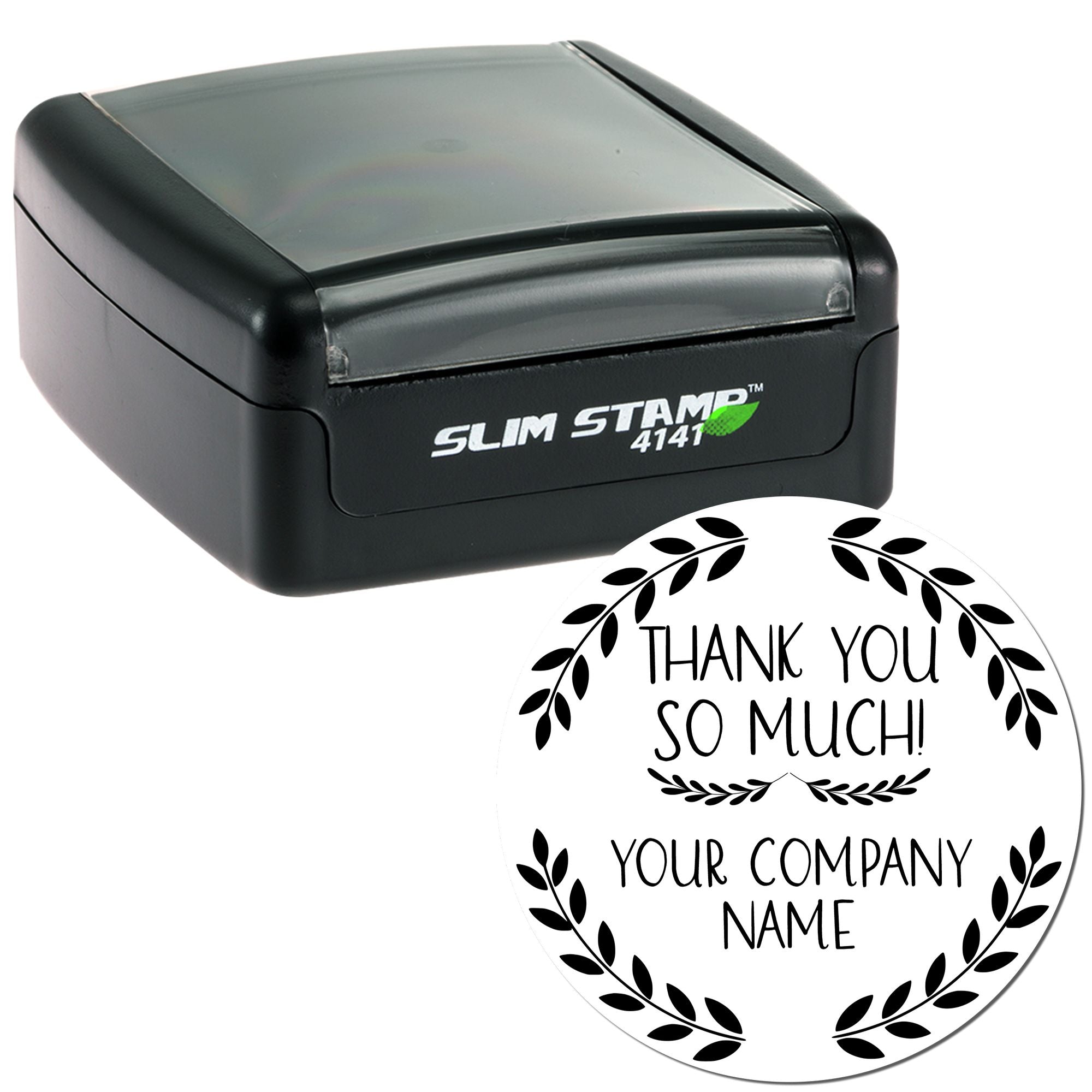 Portable Pre-Inked Playful Grateful Elegance Personalized Thanks Rubber Stamp - Engineer Seal Stamps