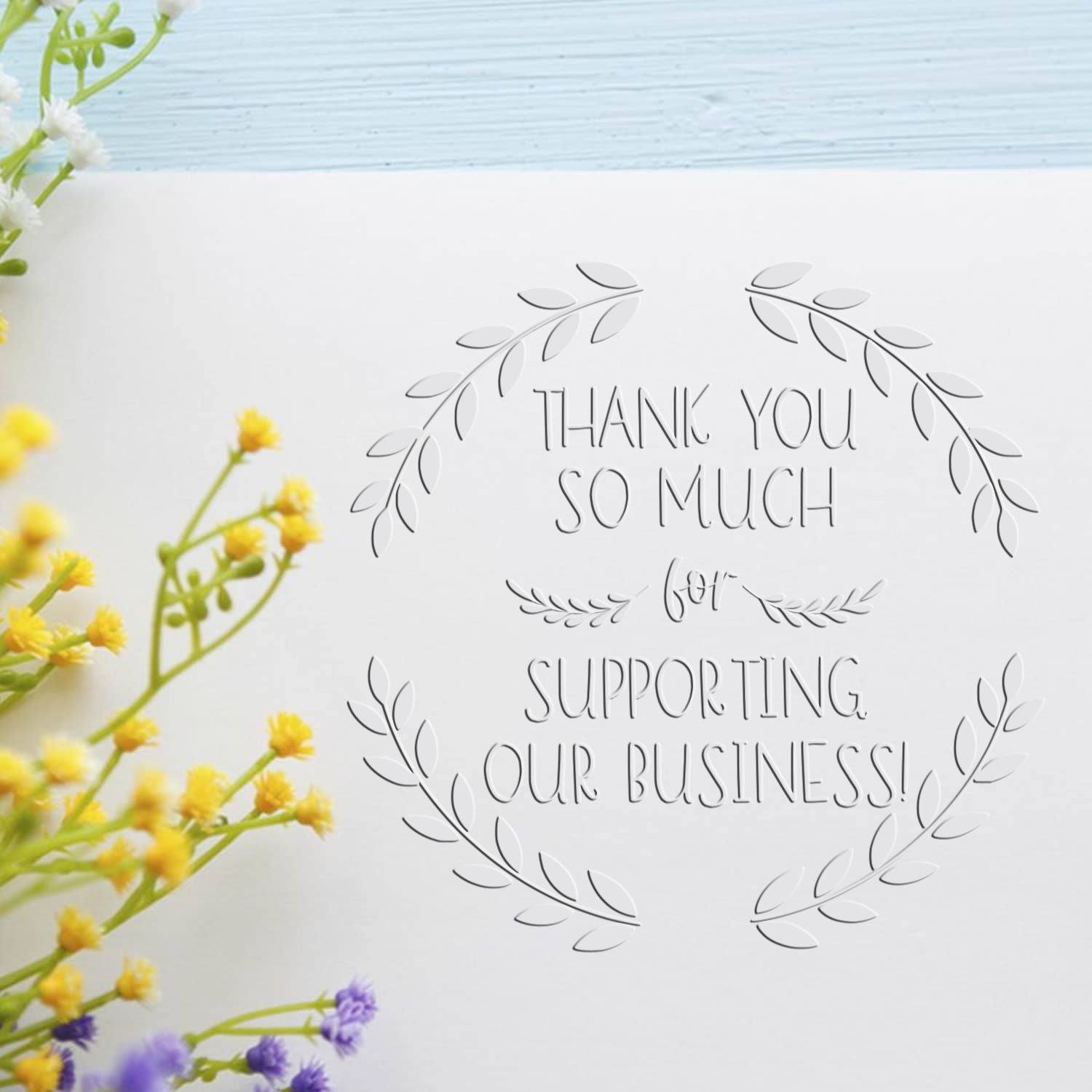 Soft Grateful Business Laurel Personalized Thank You Seal