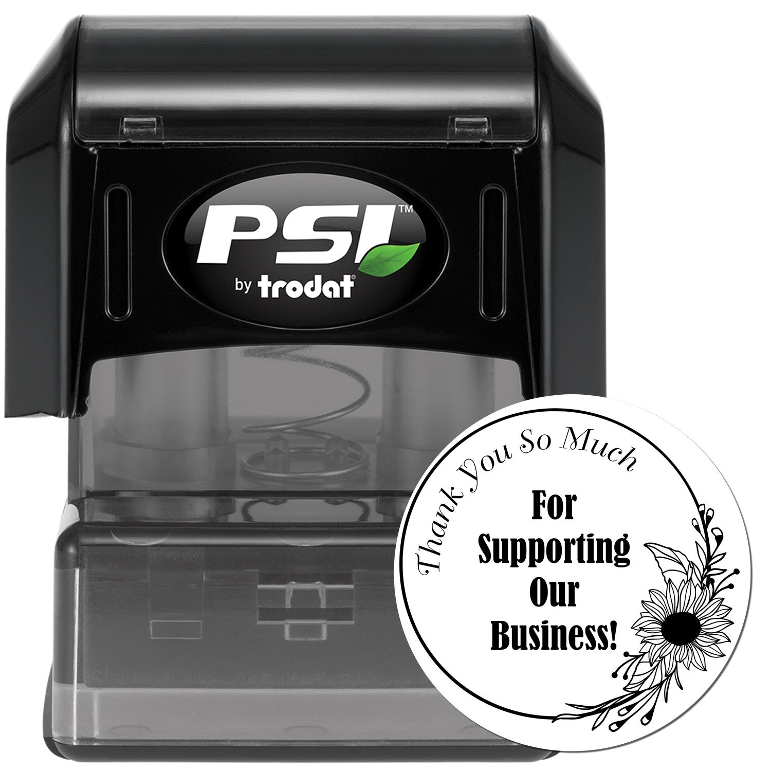 Pre-Inked Grateful Sunflower Seal Custom Thanks Rubber Stamp - Engineer Seal Stamps