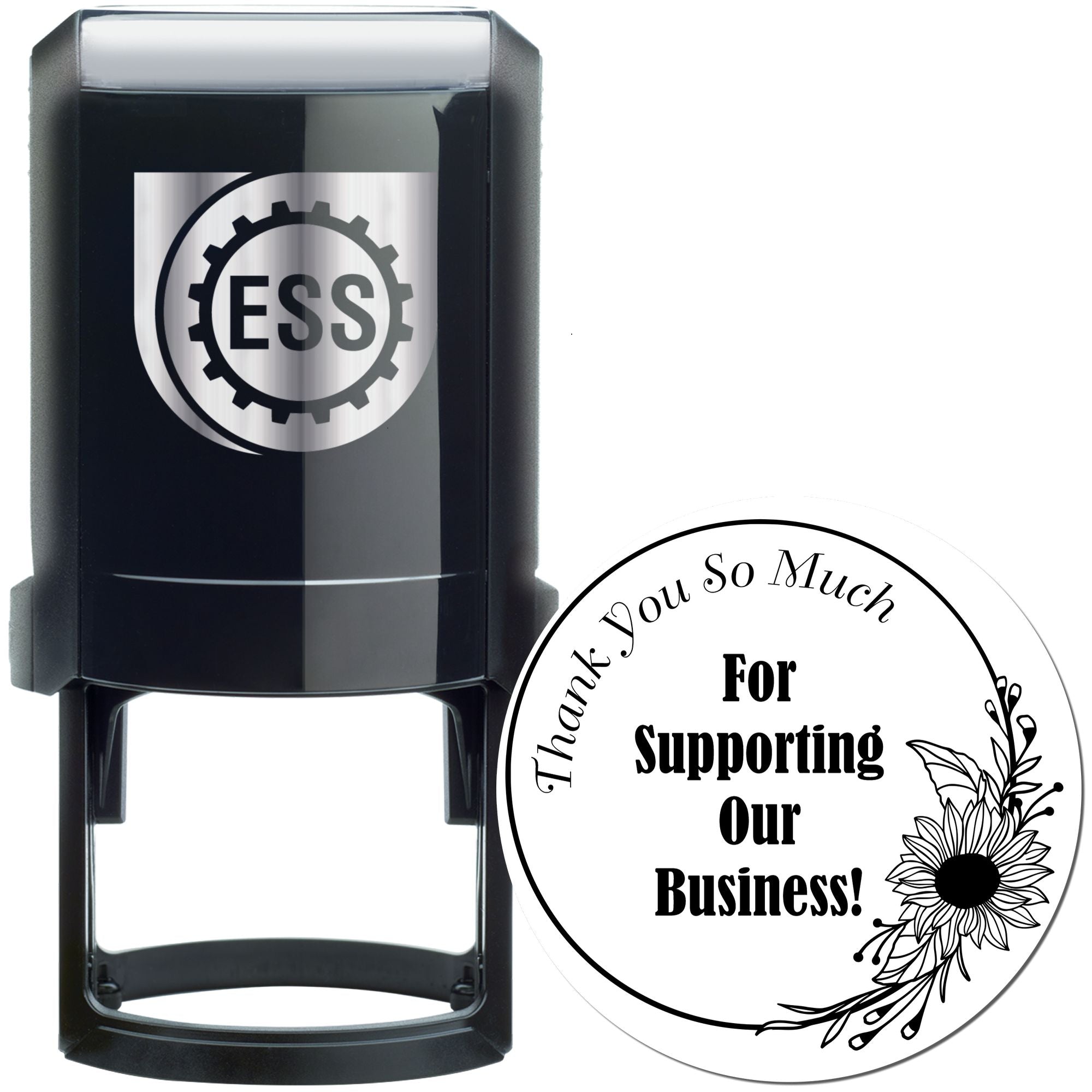 Grateful Sunflower Seal Self-Inking Personalized Thank You Stamper - Engineer Seal Stamps