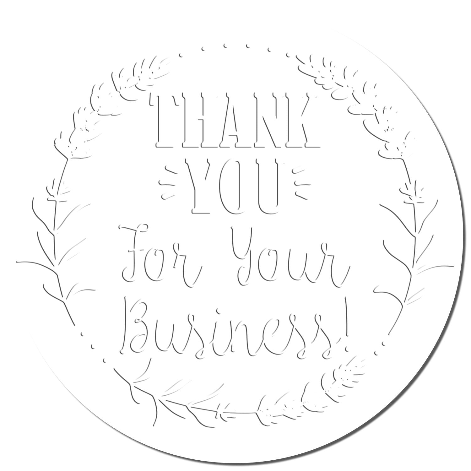 Soft Grateful Blooms Business Personalized Thank You Embossed Seal - Engineer Seal Stamps