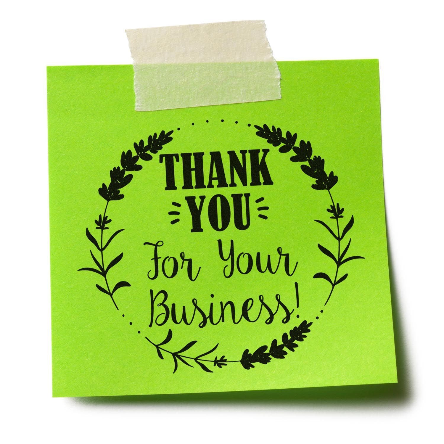Round Grateful Blooms Business Business Custom Thank You Rubber Stamp