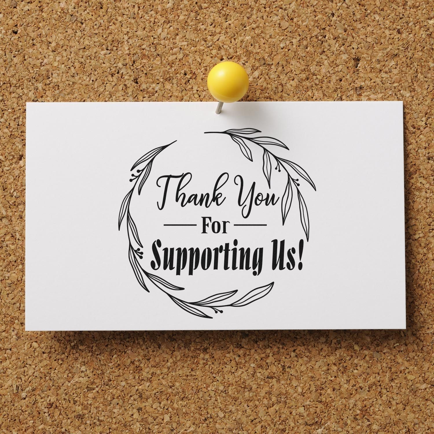 Round Botanical Theme Elegance Business Custom Thanks Stamp