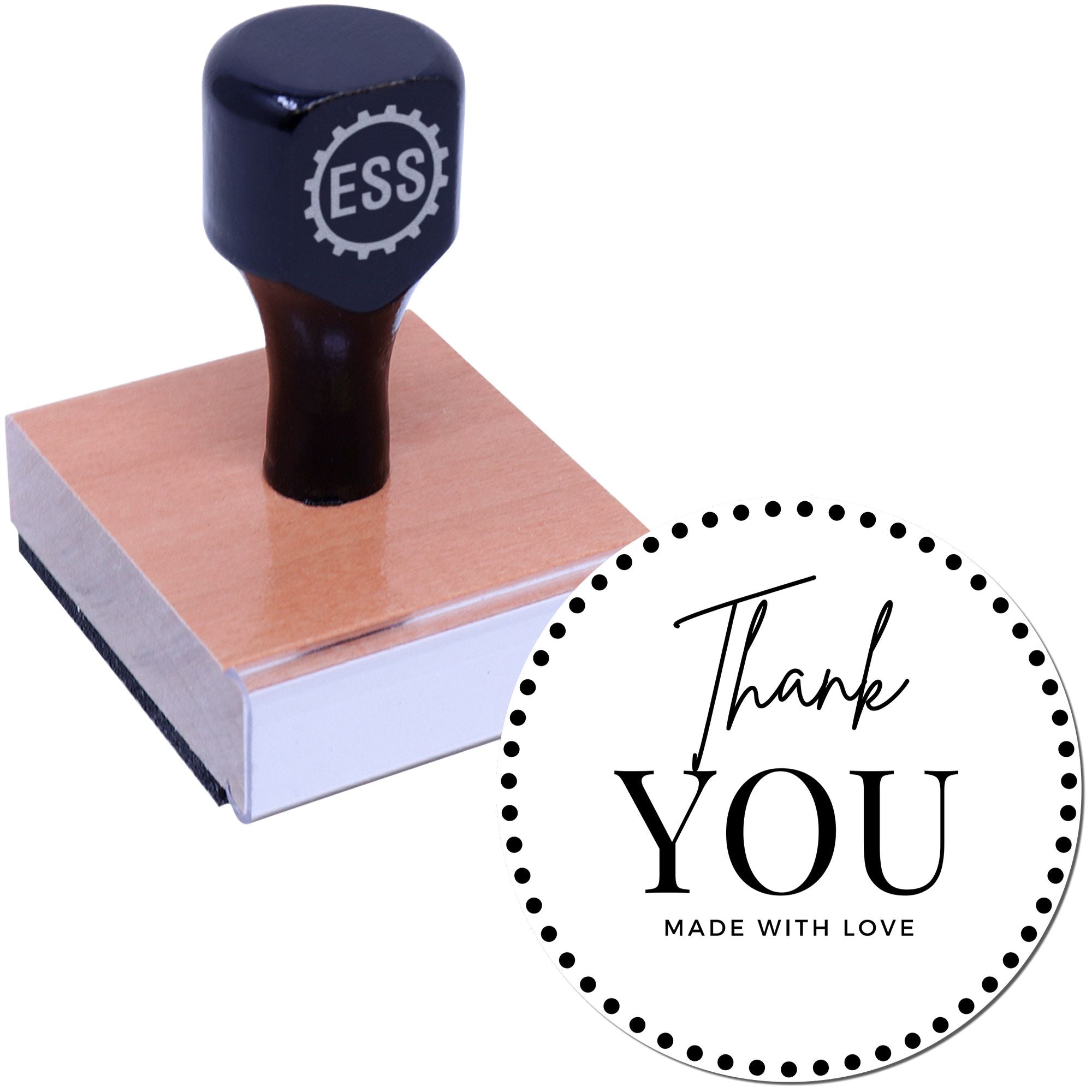 Round Grateful Elegance Business Custom Thanks Rubber Stamp