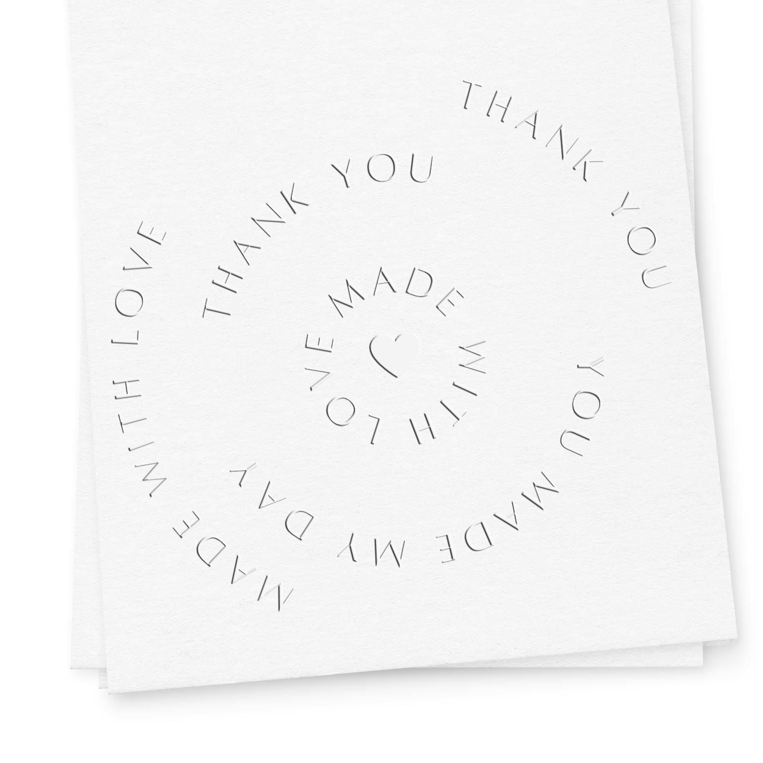 Soft Heartfelt Gratitude Spiral Custom-Made Thanks Seal Embosser