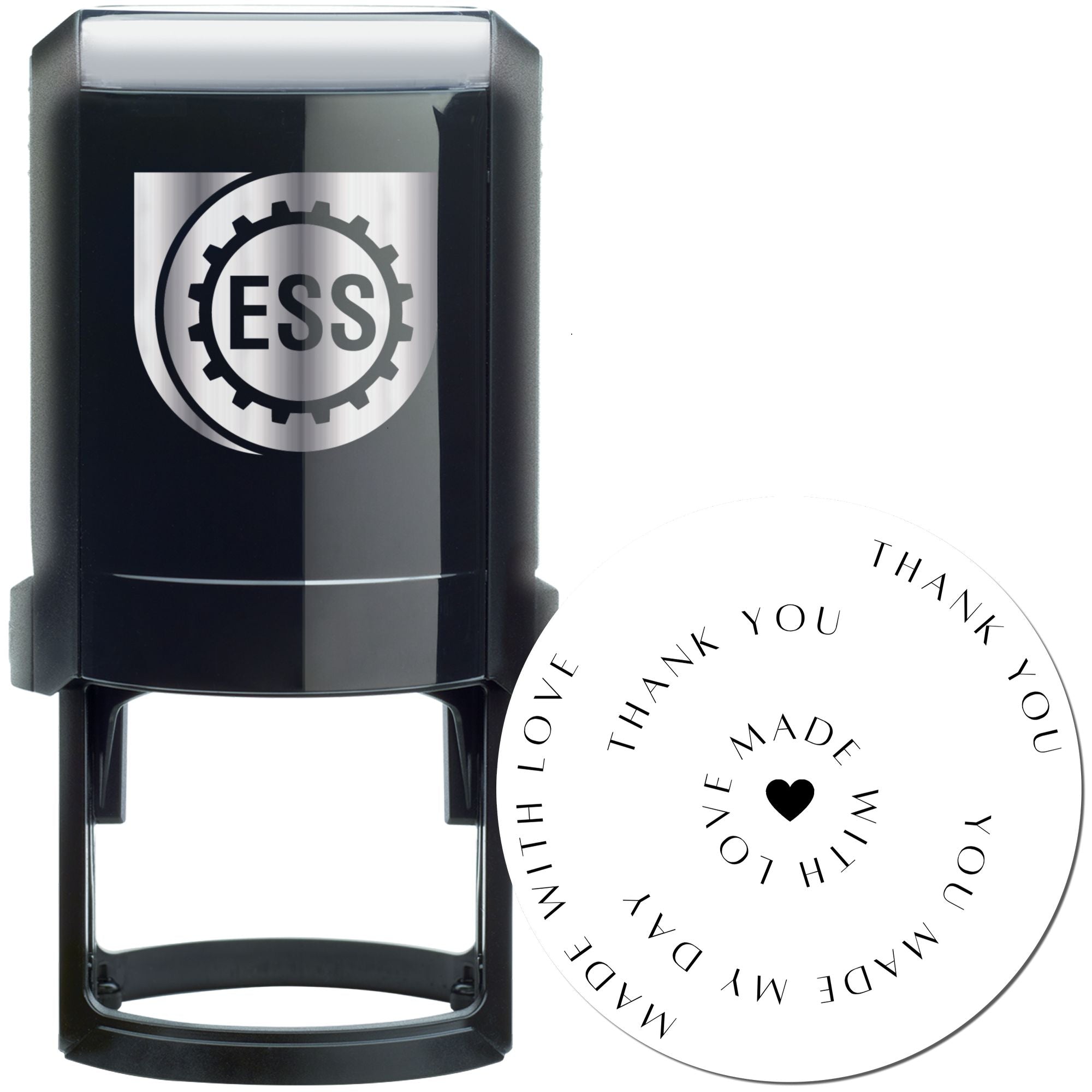 Heartfelt Gratitude Spiral Self-Inking Personalized Thanks Rubber Stamp - Engineer Seal Stamps