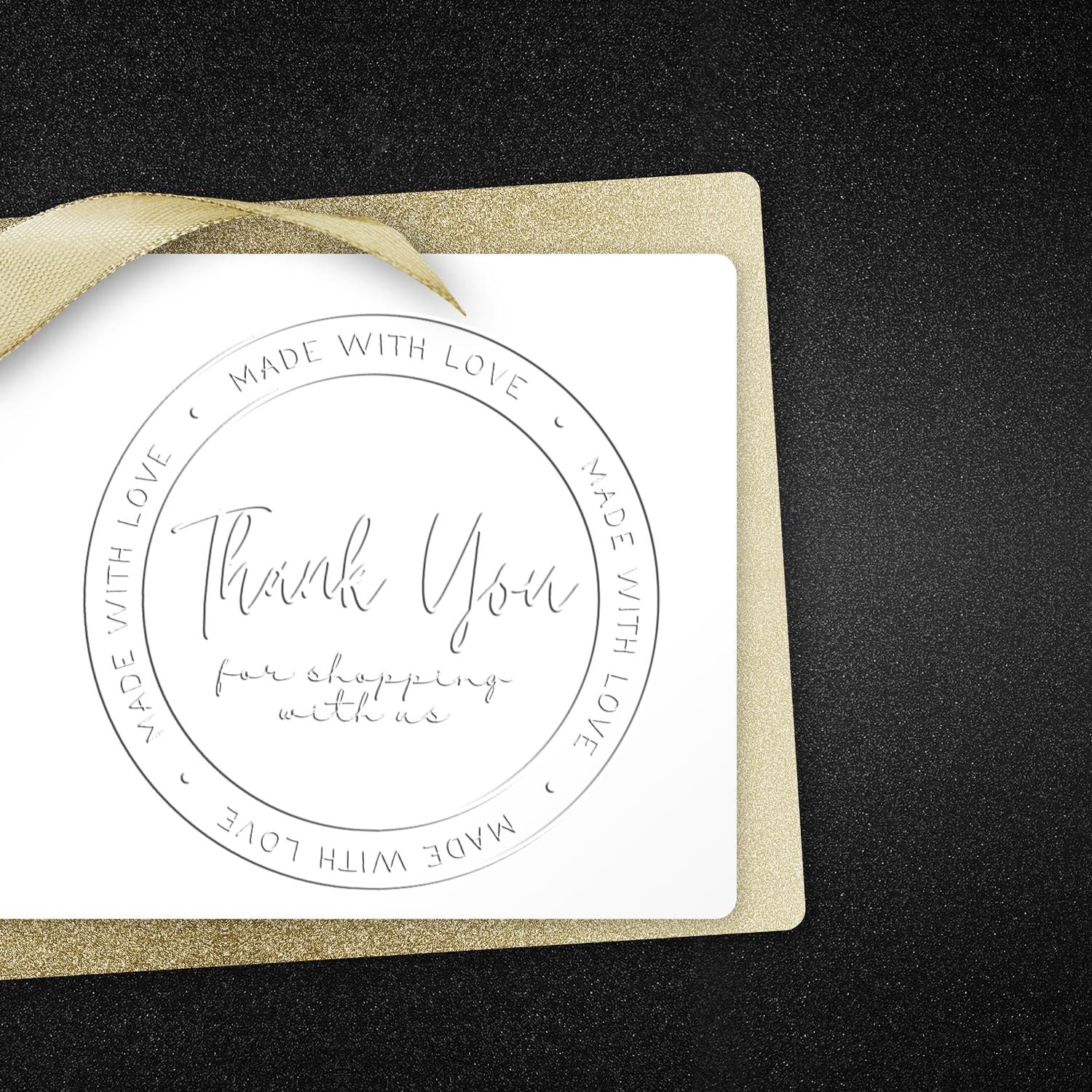 Hybrid Heartfelt Gratitude Made with Love Custom Thank You Embossed Seal - Engineer Seal Stamps