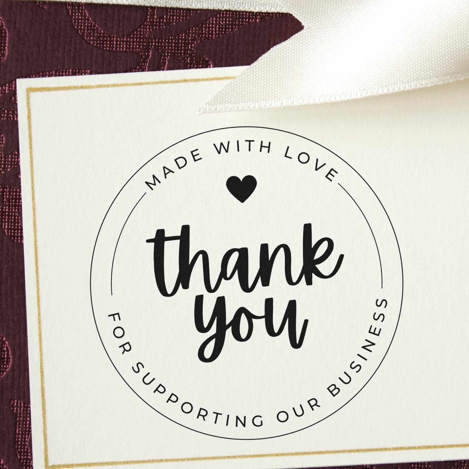 Round Heartfelt Gratitude Business Customized Thank You Rubber Stamp