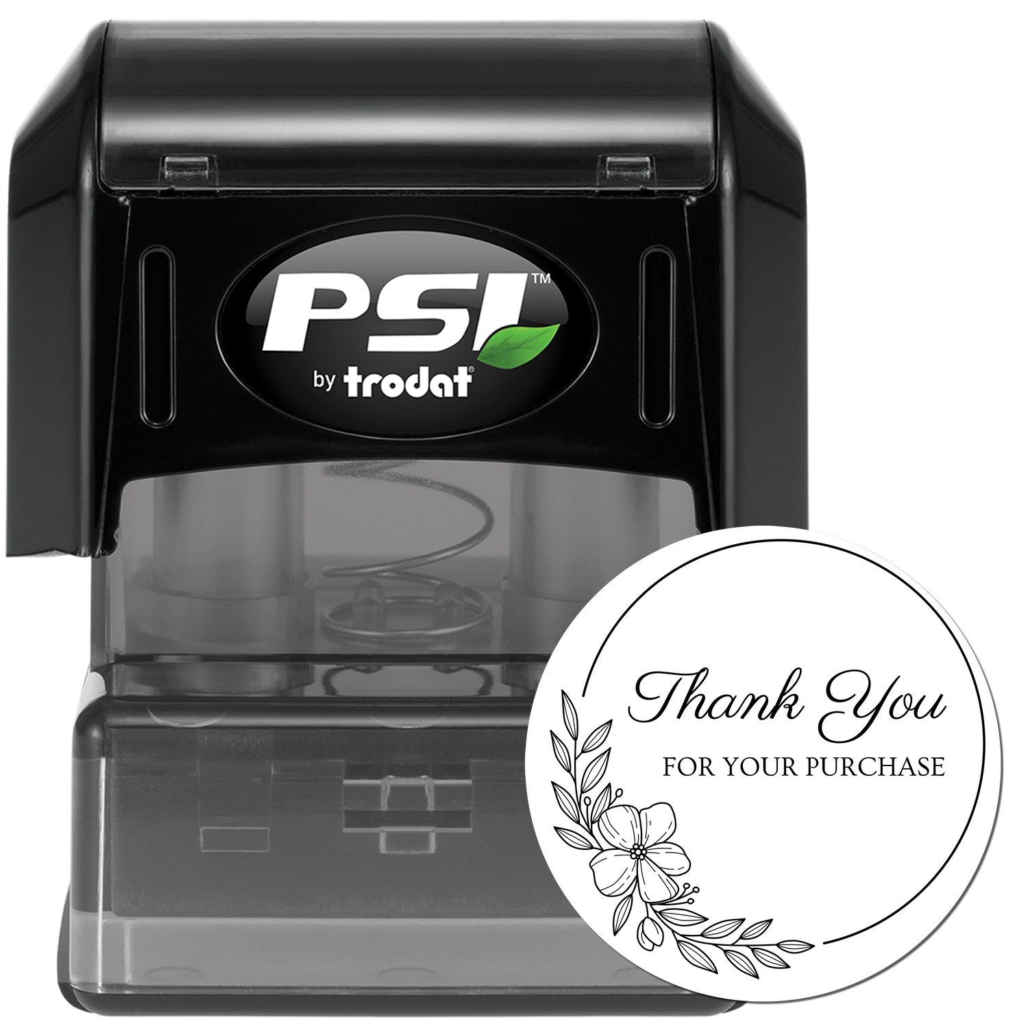 Pre-Inked Elegant Floral Gratitude Custom Thank You Stamp - Engineer Seal Stamps