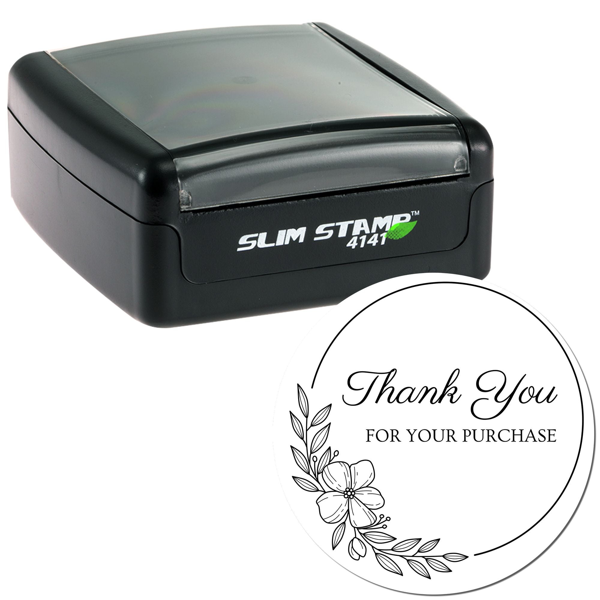 Portable Pre-Inked Elegant Floral Gratitude Customized Thanks Stamp - Engineer Seal Stamps