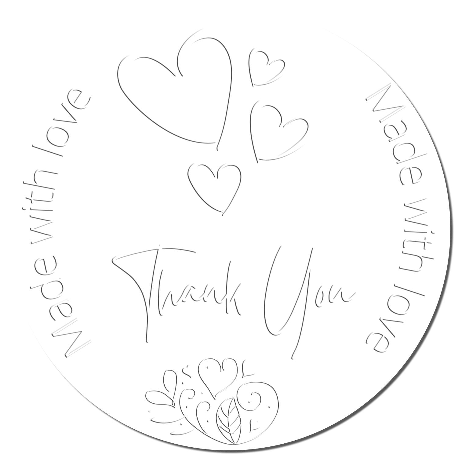 Soft Heartfelt Gratitude Custom-Made Thank You Seal Embosser - Engineer Seal Stamps