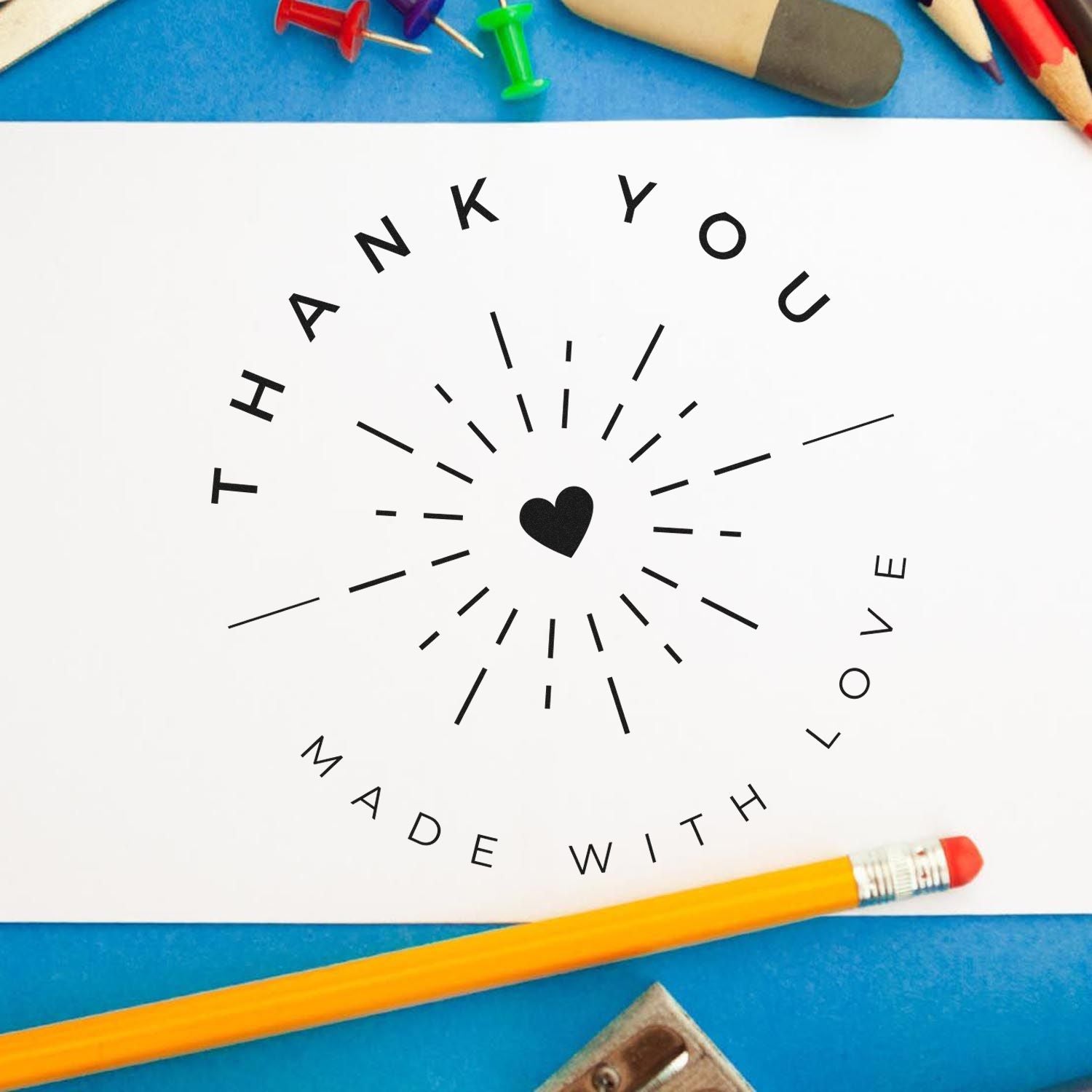 Round Gratitude Thank You Customized Thanks Rubber Stamp