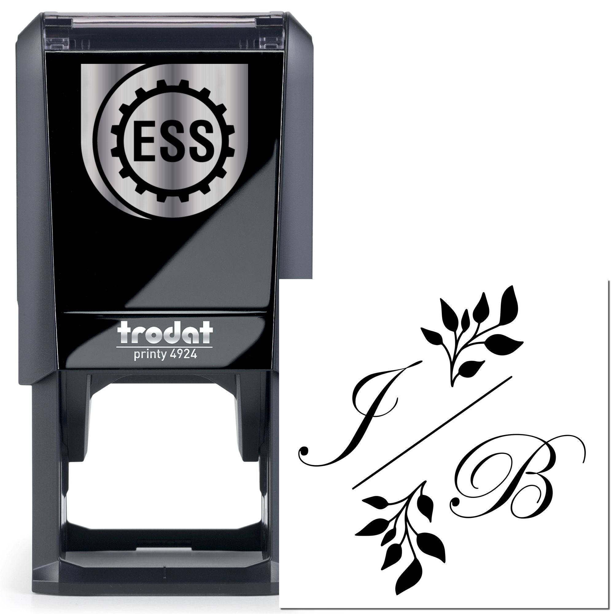 Floral Initial Elegance Custom Initial Stamp - Engineer Seal Stamps