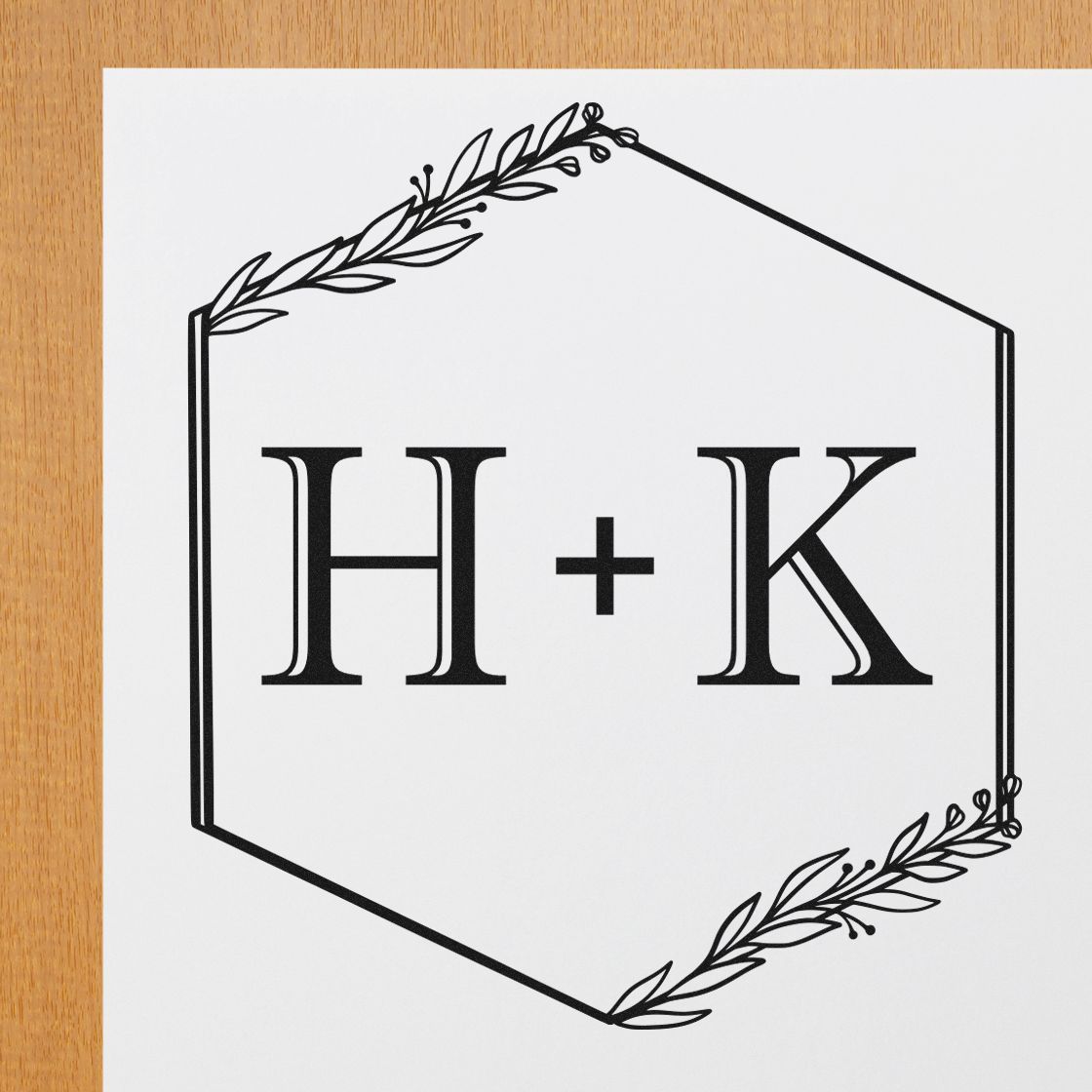 Hexagonal Harmony Custom Initial Wedding Stamper - Engineer Seal Stamps