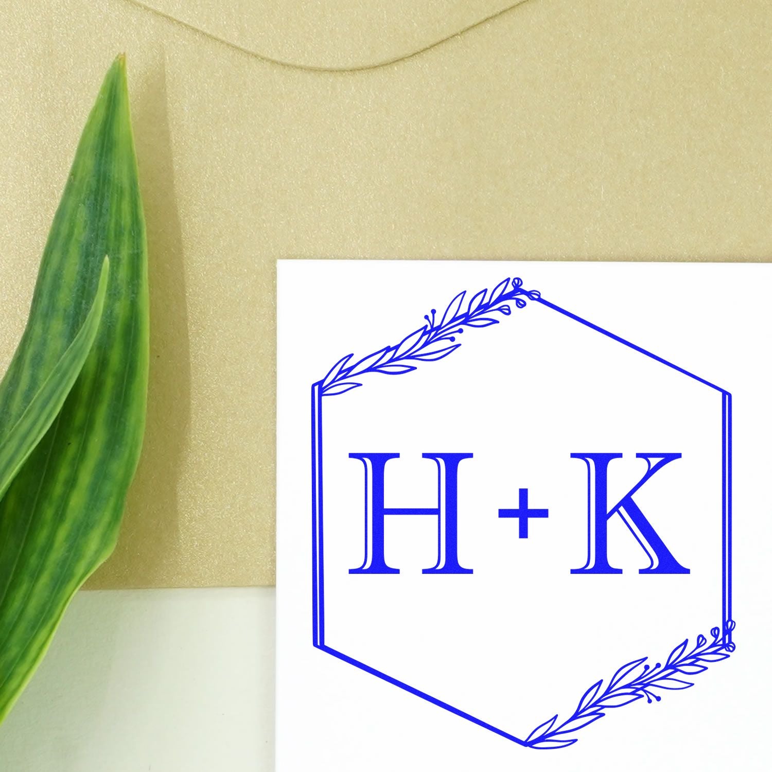 Hexagonal Harmony Custom Return Address Initial Stamp - Engineer Seal Stamps