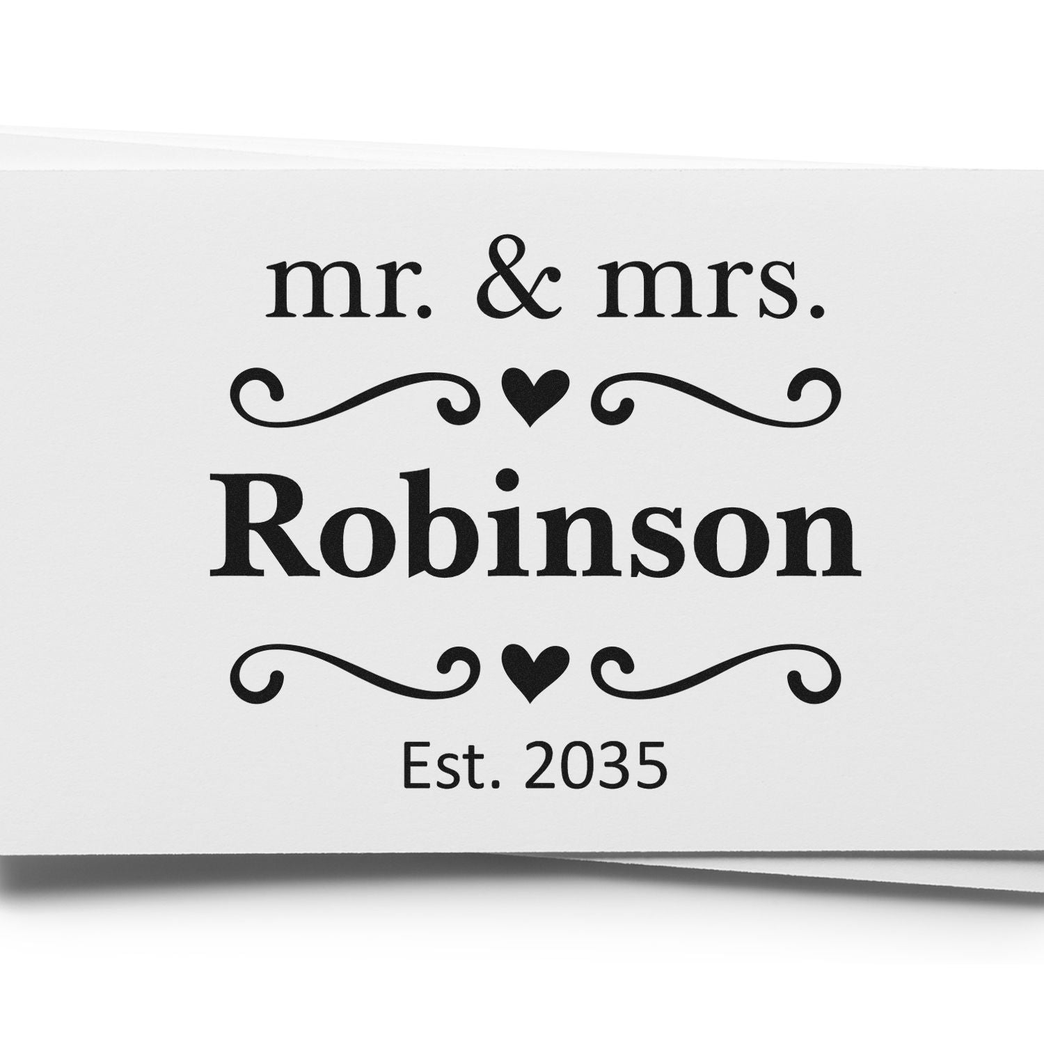 Square Robinson Romance Seal Couples' Wedding Logo Stamp