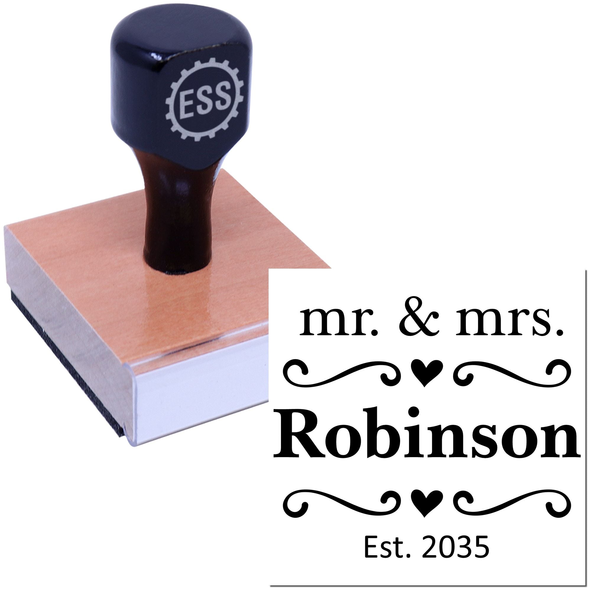 Square Robinson Romance Seal Couples' Wedding Logo Stamp