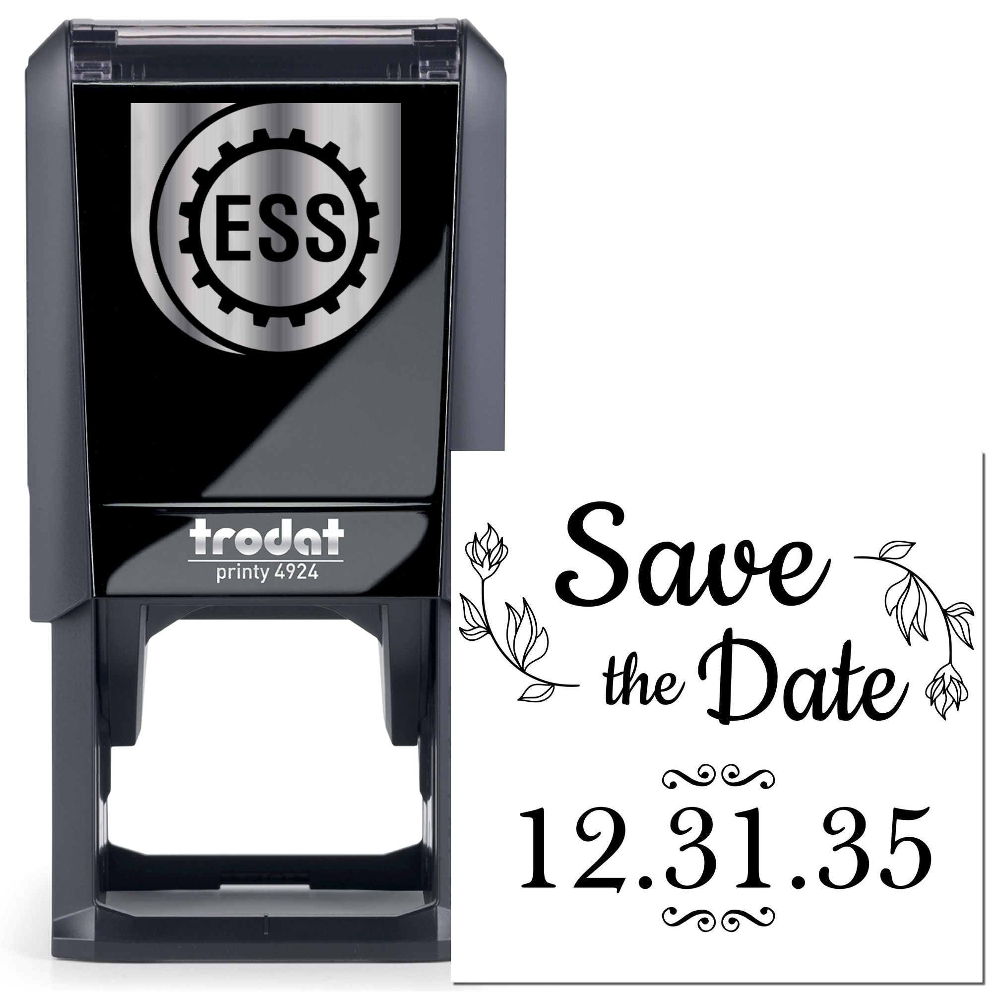 Timeless Date Custom Save The Date Initial Stamp - Engineer Seal Stamps